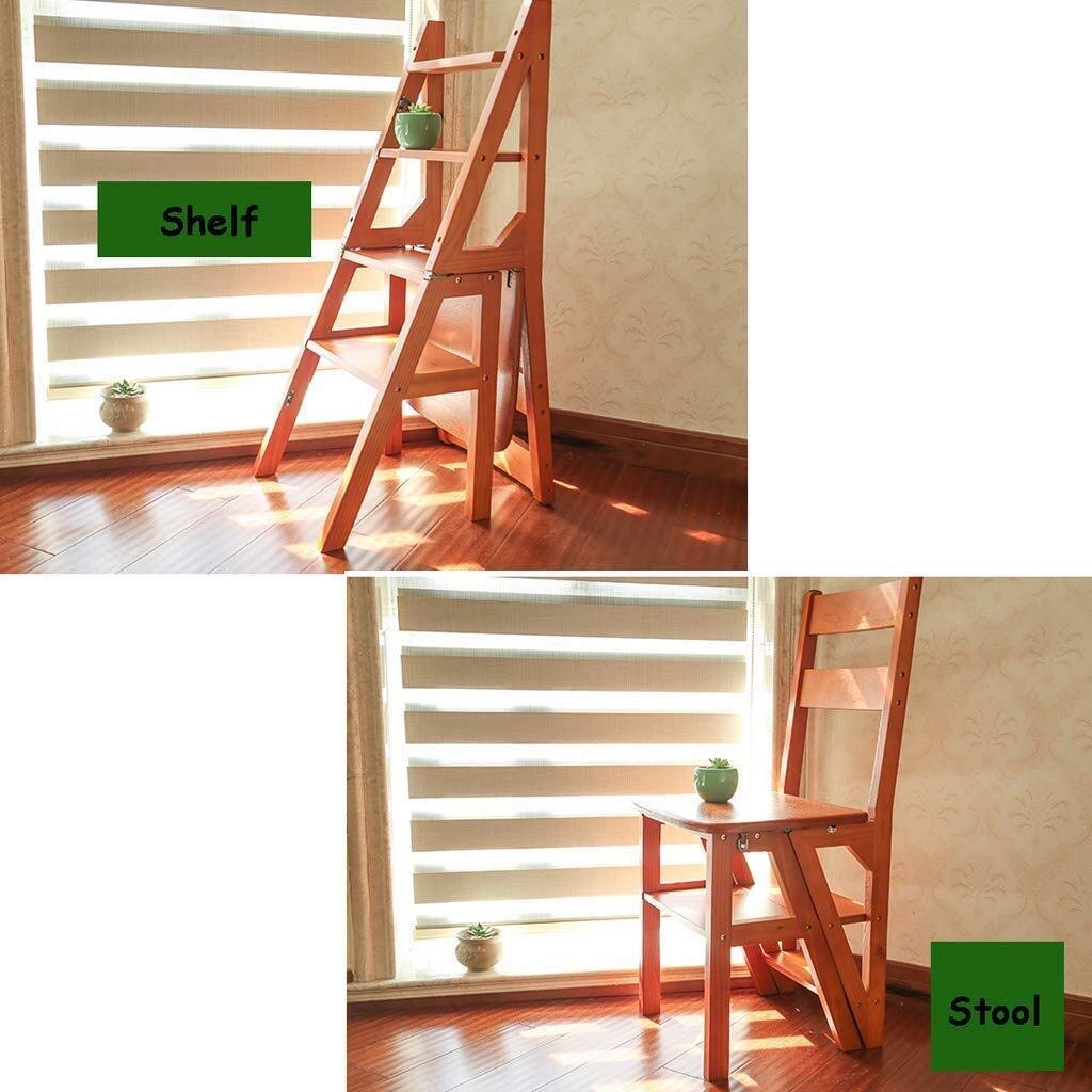 KAZUP Foldable 4-Step Ladder Stool with Backrest - Indoor Climbing Stool, Wide Step Stool for Home, Kitchen, Bathroom & Garden Use