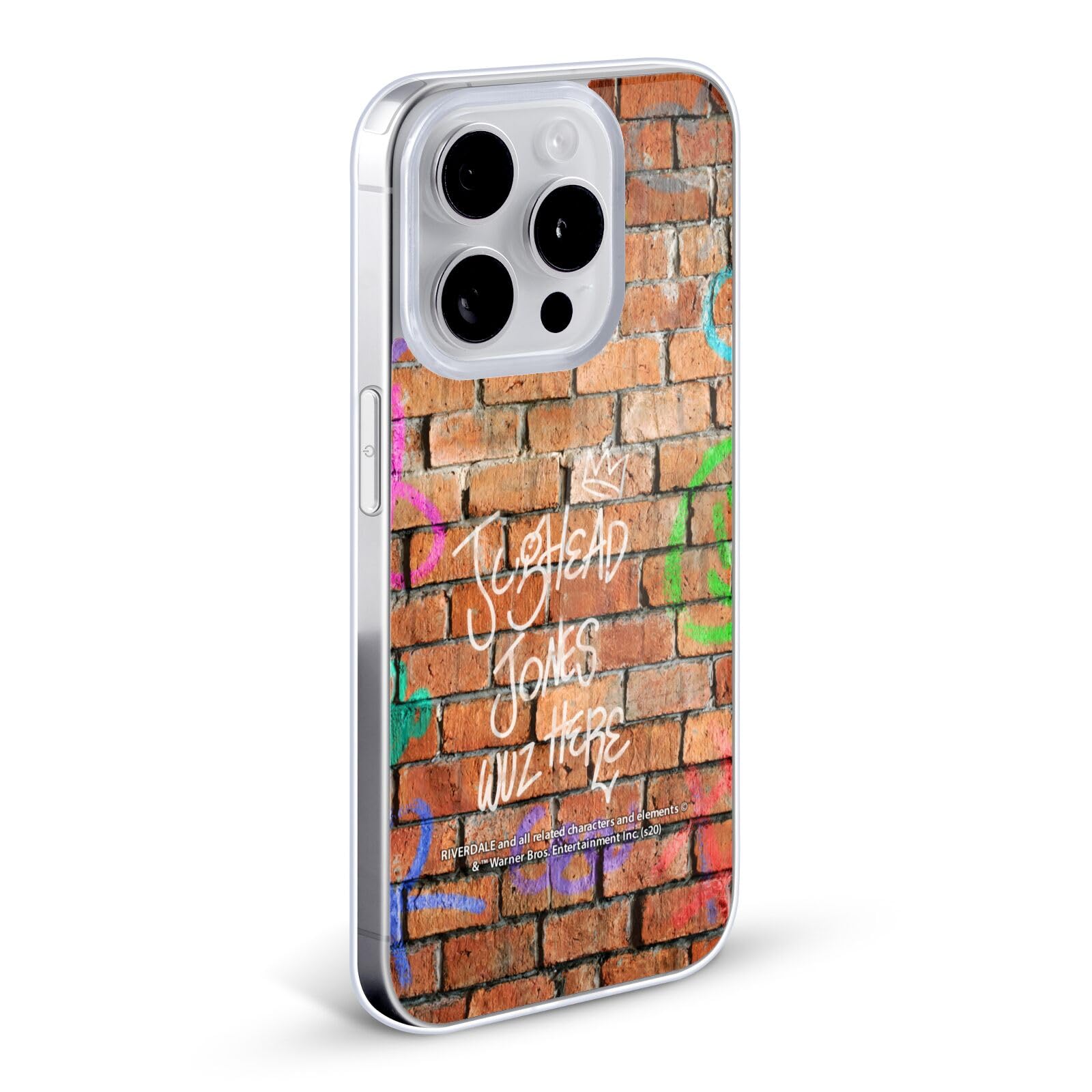 Official Riverdale Jughead Jones Soft Gel Case for iPhone X/Xs - Licensed Jughead Wuz Here Brick Wall Design by Head Case Designs | Perfect for Fans & Show Merchandise Collectors