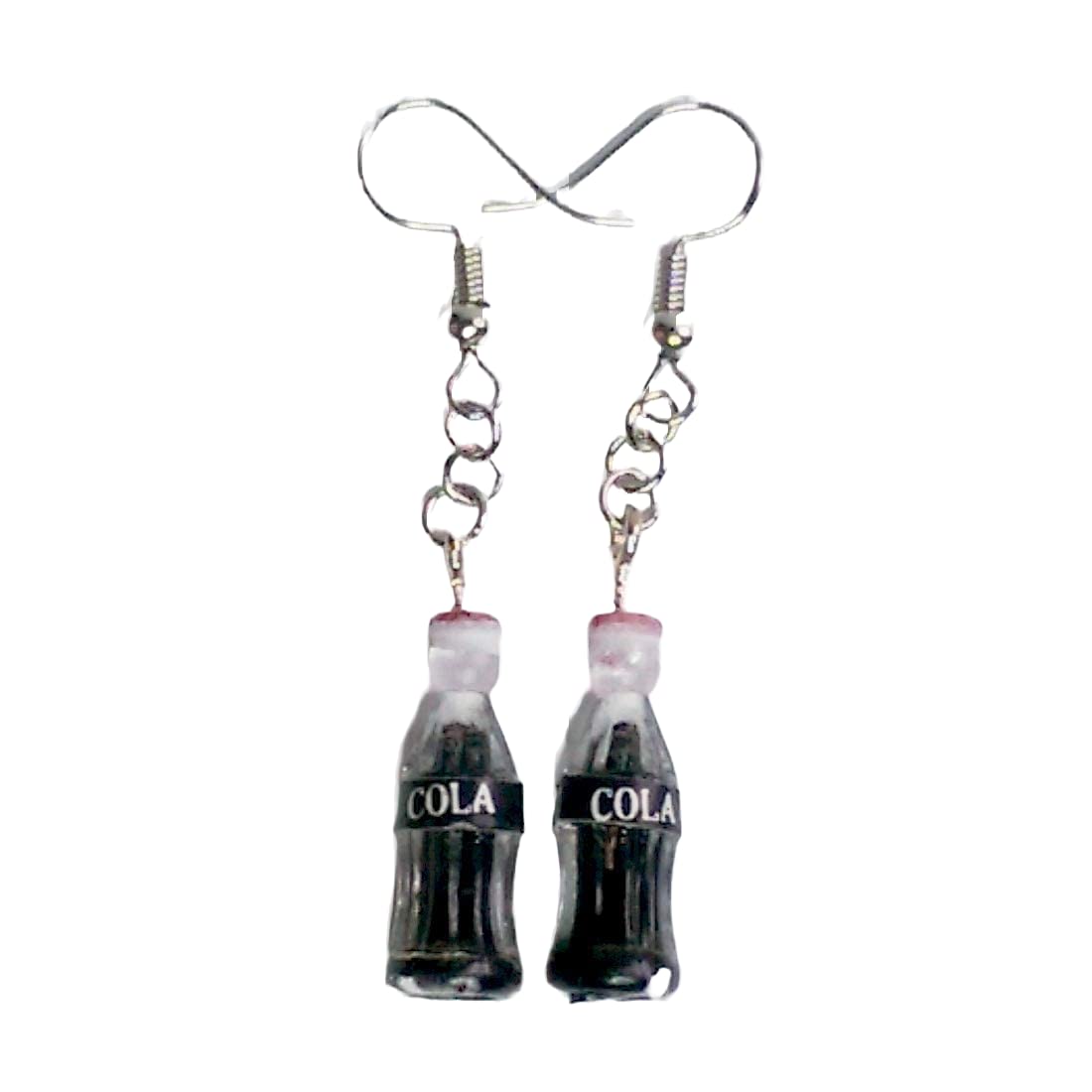 Retro Soda Pop Cola Bottle Earrings - Faux Food Drink Jewelry for Women - Fun Halloween & Christmas Costume Accessories - Perfect for Parties, Cosplay and Gift Giving