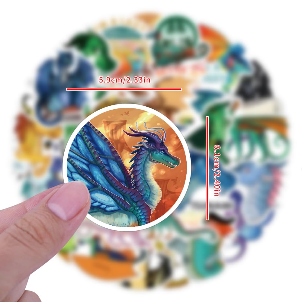 50pcs Wings of Fire Waterproof Vinyl Stickers - Durable Decals for Water Bottles, Laptops, Skateboards, Luggage & More - Perfect Gift for Teens, Girls & Kids - Great for School, Travel & DIY Projects