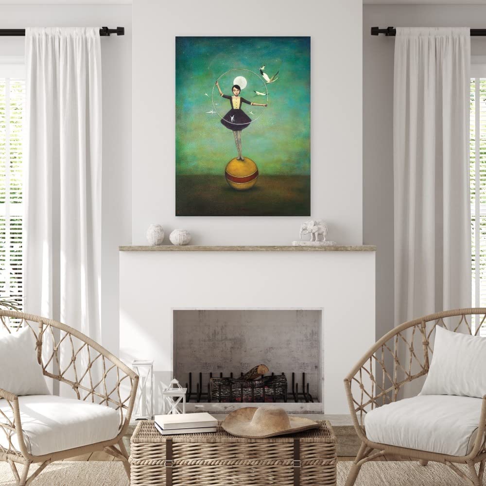 Luna’s Circle Abstract Canvas Wall Art by Artist Duy Huynh - Modern Home Decor for Living Room, Bedroom, Office - Ready to Hang 32x43 Inch - Perfect for Contemporary Spaces & Gift Giving