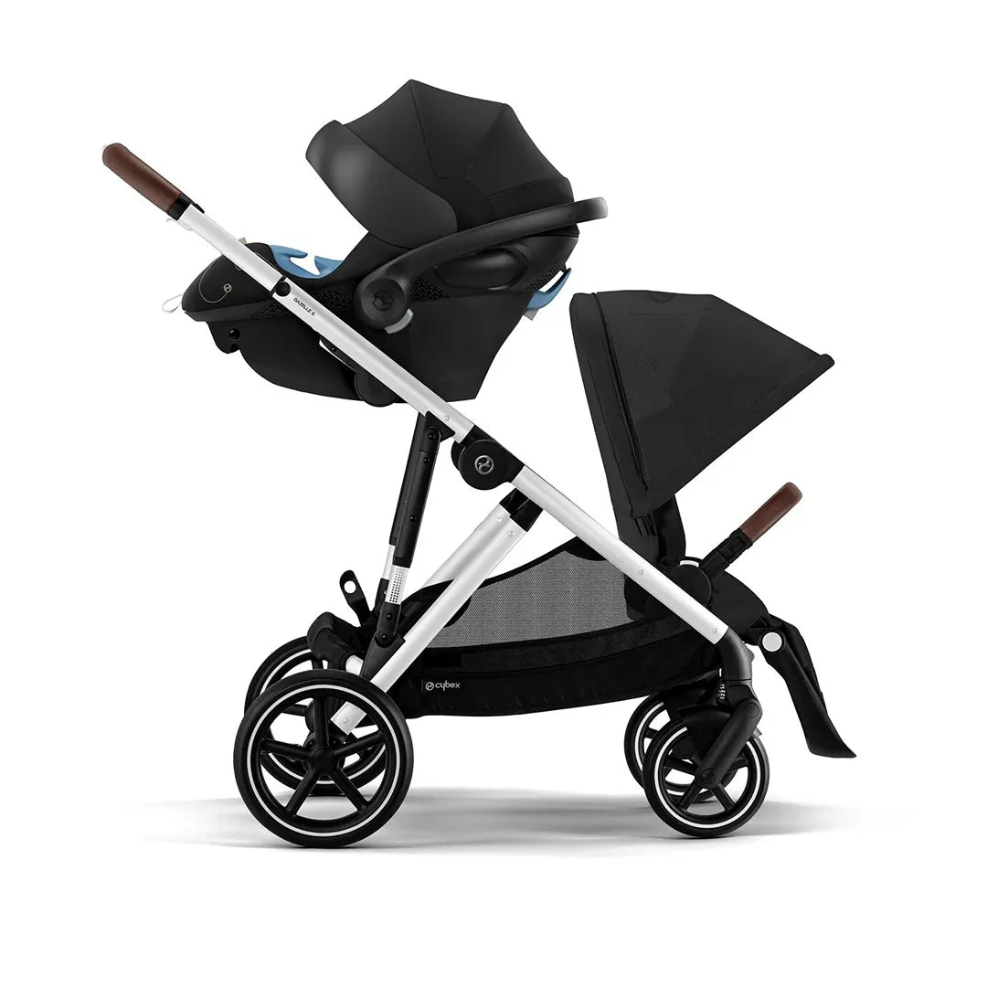 Gazelle S2 Stroller - Lightweight & Compact Baby Stroller with Moon Black & Silver Frame for Urban Walking, Shopping & Travel