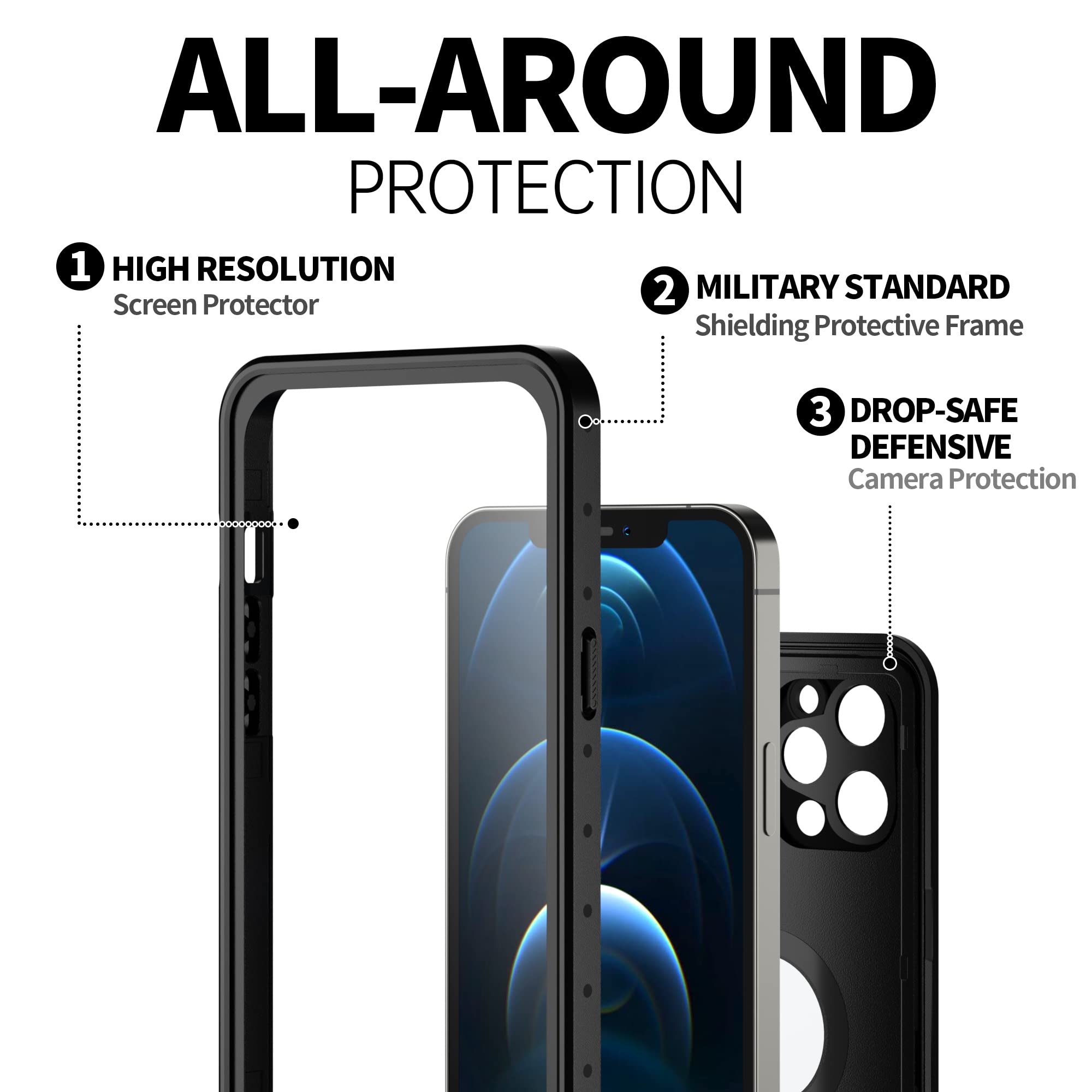 BEASTEK Waterproof Case for iPhone 12 Pro Max (6.7