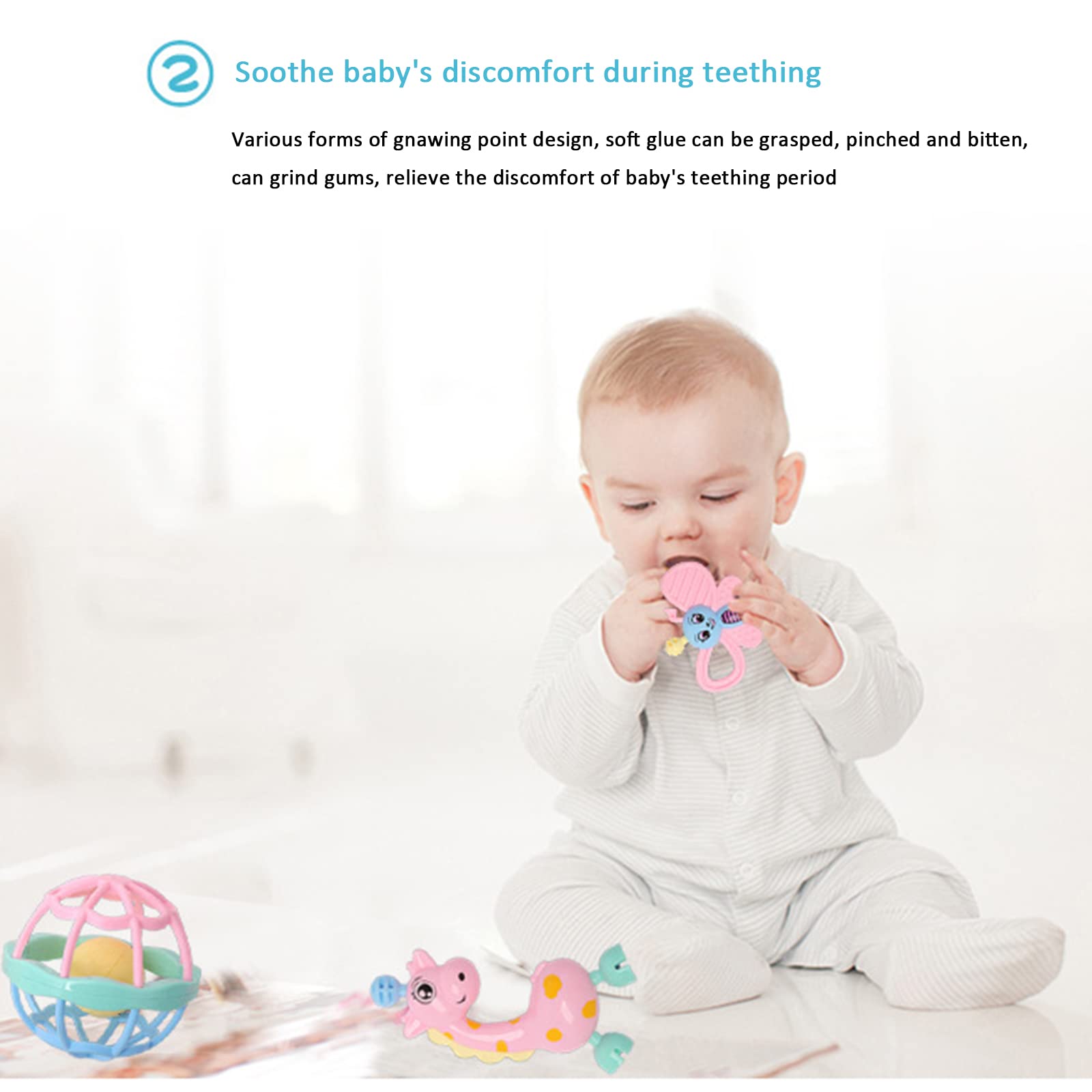 **Baby Teething Toys for 3-12 Months - 11-Pack Silicone Rattles & Puzzle Teethers for Infants (Giraffe, Elephant) - Early Developmental Learning & Sensory Stimulation - Perfect for Soothing Sore Gums, Playtime & Baby Shower Gifts**