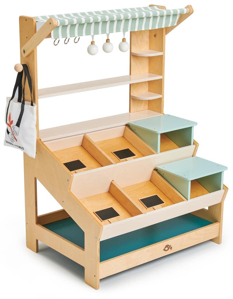 Tender Leaf Toys General Store Pretend Play Set for Kids Ages 3+ - Wooden Market Stall with Shelves, Role Play Toy for Preschoolers | Perfect for Imaginative Play, Birthday Gifts & Early Learning Development