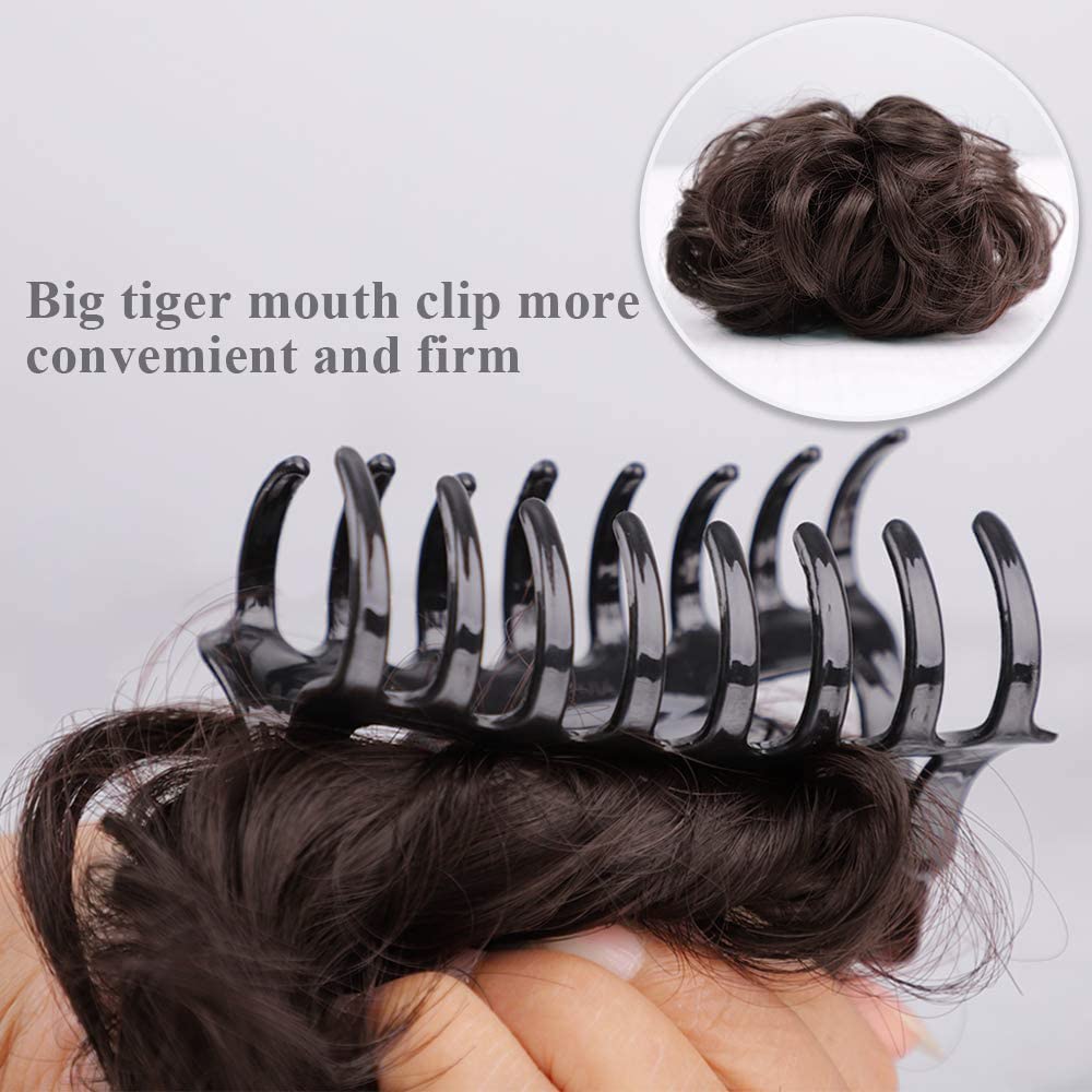 Brown Hair Bun Clutcher for Women & Girls | Artificial Bun Juda with Hair Clips | Hairstyling Tool & Accessory | Perfect for Updos, Ponytails & Special Occasions