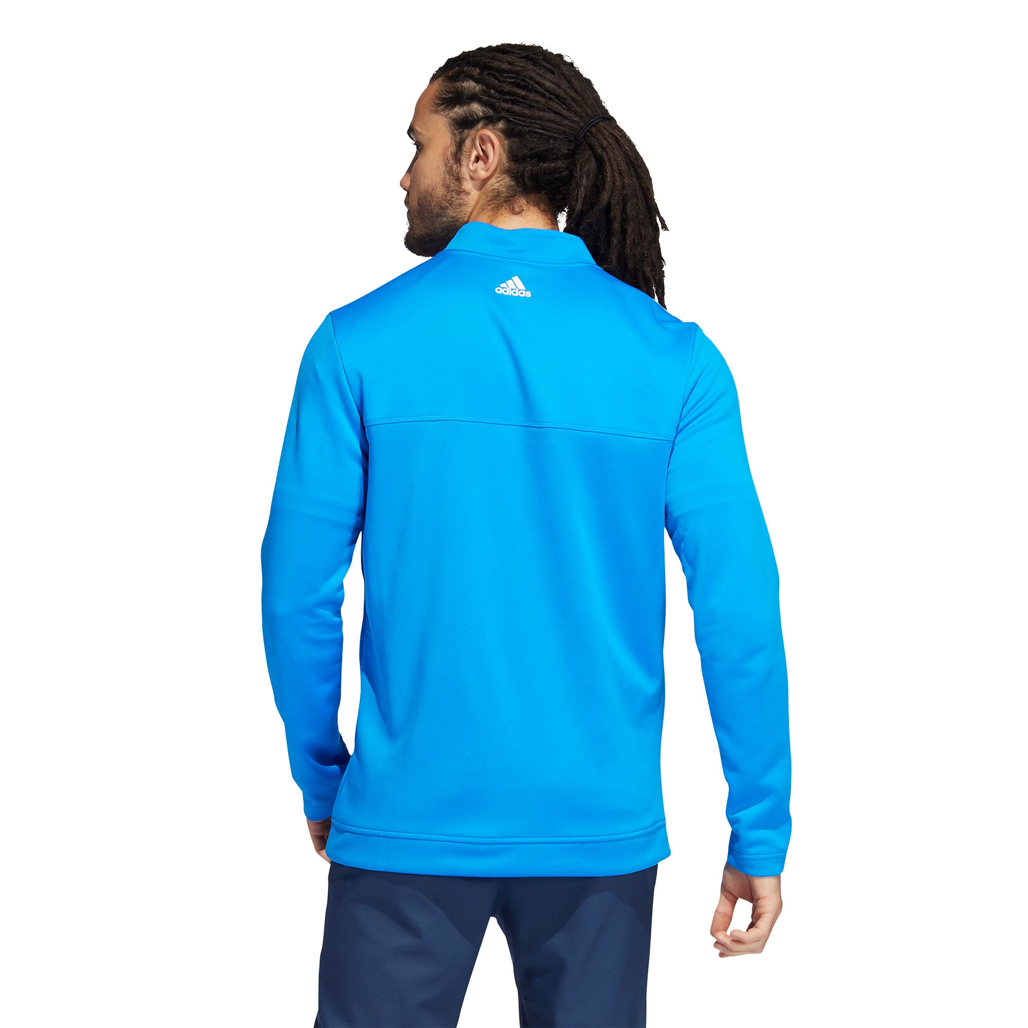 Adidas Club Blue Rush Men's Golf 1/4 Zip Pullover - Lightweight Performance Golf Shirt for Men - Perfect for Golf Course & Casual Wear