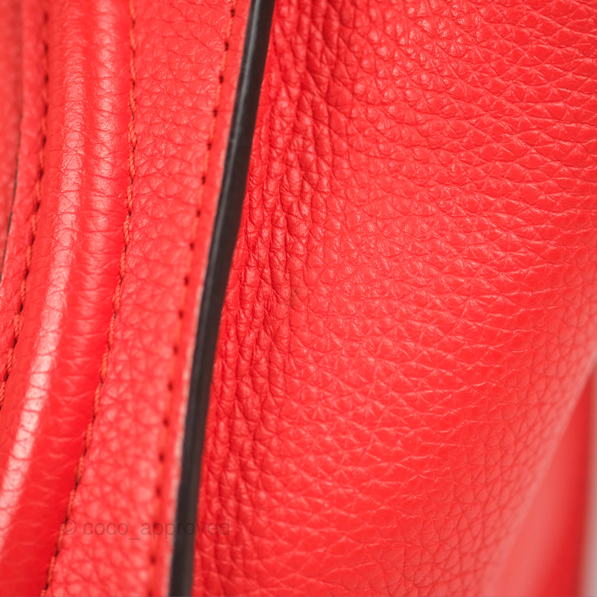 Celine Micro Luggage Handbag in Poppy Red Grained Calfskin Leather - Perfect for Work, Travel & Everyday Use