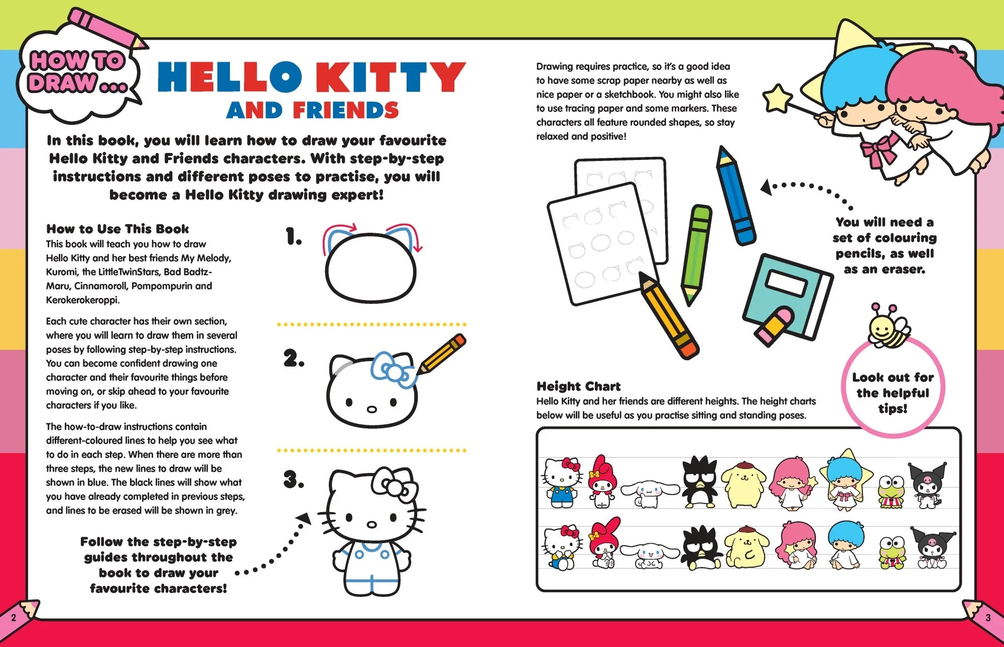 How to Draw Hello Kitty and Friends - Step by Step Drawing Guide for Beginners | Perfect for Kids, Art Lovers & DIY Gifts