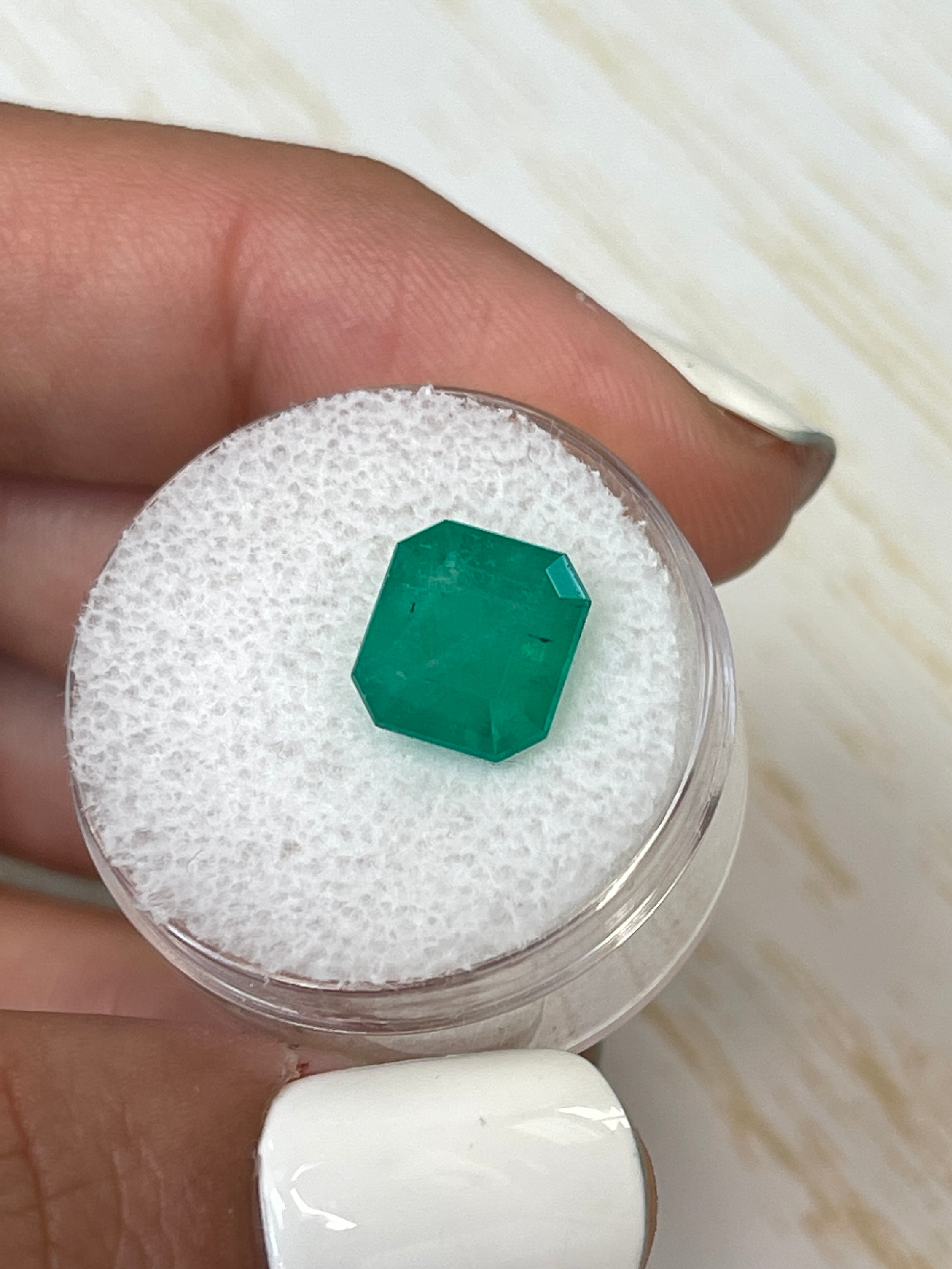 4.34 Carat 9.5x9mm Natural Colombian Emerald Gemstone - Asscher Cut Forest Green Loose Stone for Jewelry Making, Engagement Rings & Luxury Gifts