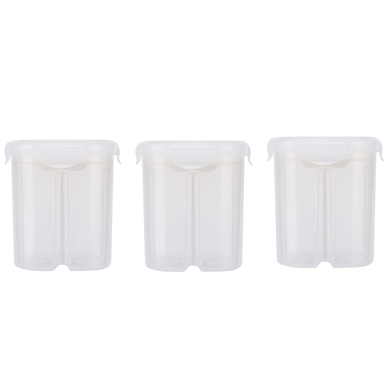 1.8L & 3L Large Airtight Food Storage Containers Set of 3 - BPA-Free Plastic Cereal & Dry Food Storage with Lids - Kitchen Organization for Pantry, Flour, Sugar, Rice, Pasta - Perfect for Meal Prep & Bulk Food Storage (White)