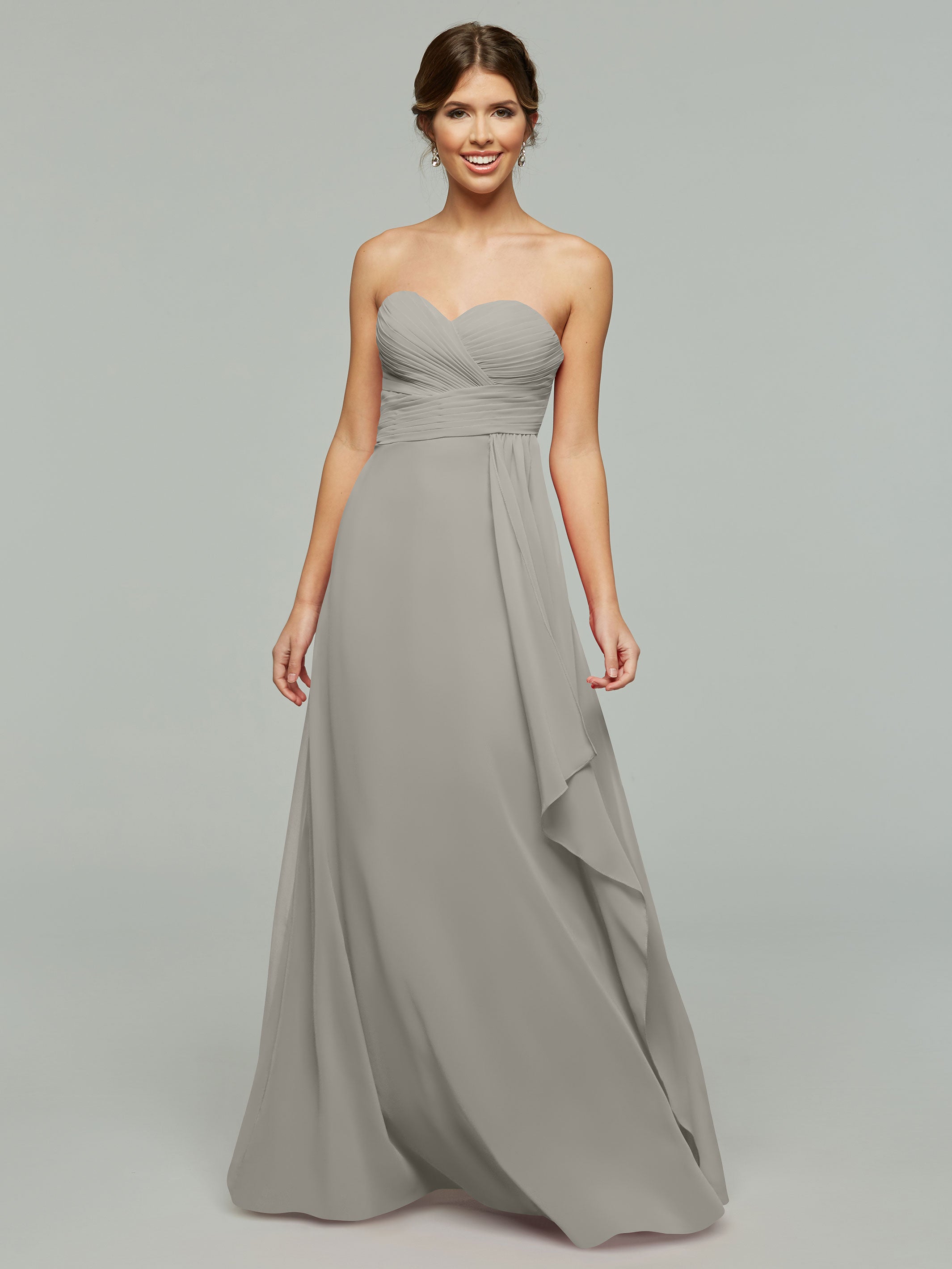 Elegant 80046 Chiffon Sheath Bridesmaid Dress with Sweetheart Neckline - Perfect for Weddings, Formal Events & Special Occasions