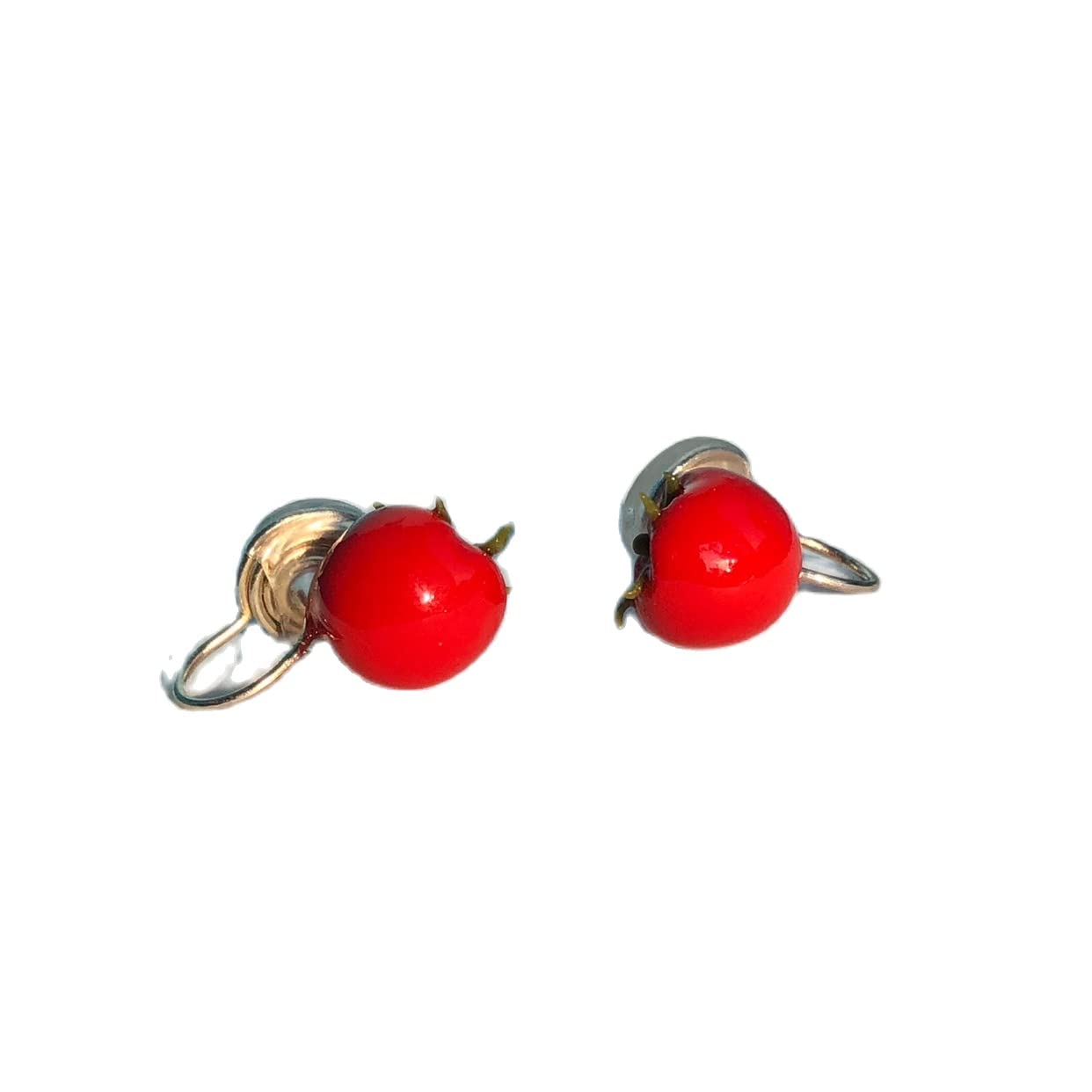 Handmade Cherry Tomato S925 Sterling Silver Earrings for Women - Hypoallergenic, Anti-Allergy Jewelry - Perfect for Everyday Wear, Gift Giving & Special Occasions