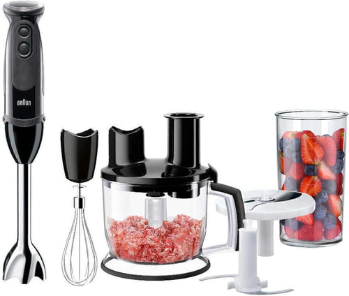 Braun MultiQuick 5 Hand Blender - Powerful 500W Immersion Blender with Whisk & Chopper - Perfect for Smoothies, Soups, Baby Food & Baking - Black