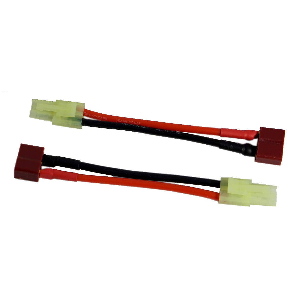 2 Pairs ShareGoo Mini Tamiya to Deans T Plug Adapter - 16AWG Silicone Cable (3.14