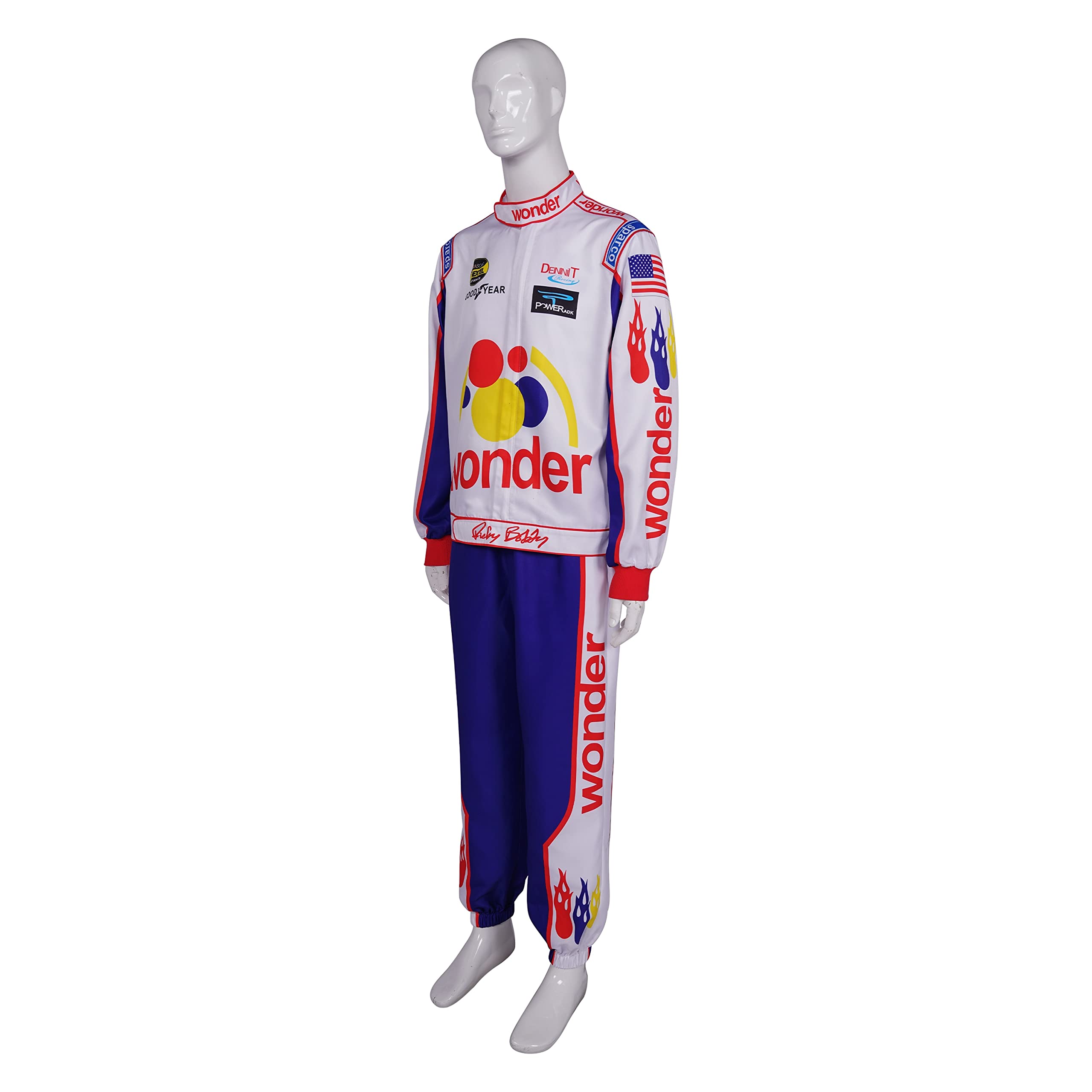 Ricky Bobby Jumpsuit Set - Talladega Nights Costume for Adults & Kids | Halloween Cosplay, Movie Party Outfit, NASCAR Themed Dress-Up