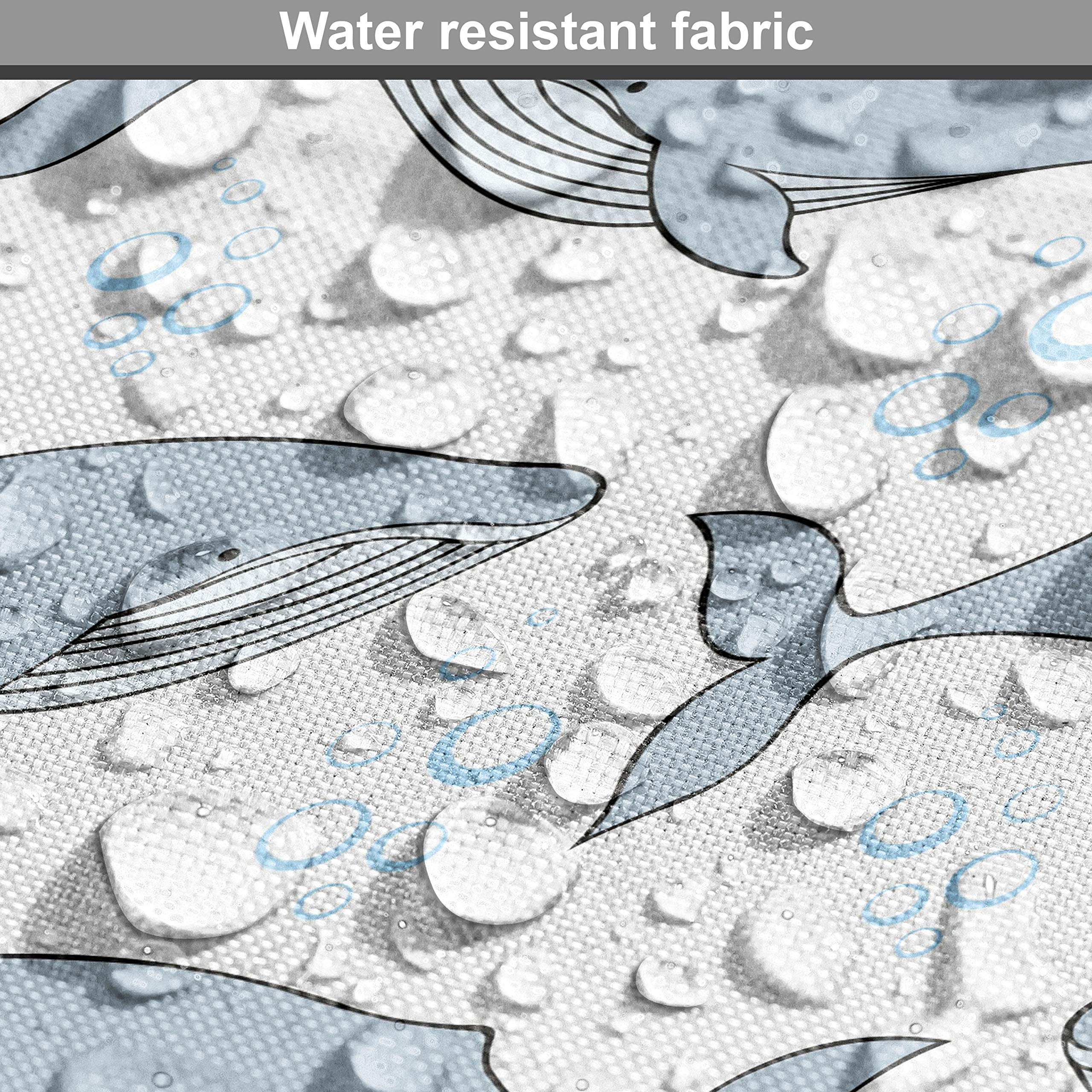 Ambesonne Whale Fabric by The Yard - Cartoon Whales on Bubbles Blue Background - 10 Yards Decorative Upholstery Fabric for Sofa, Curtains & Home Decor - Soft Pale Blue & White Underwater Theme Fabric - Perfect for DIY Projects, Nursery Decor & Coastal Themed Rooms