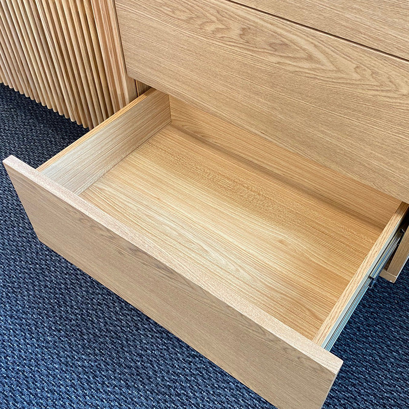ORTON 160cm Oak Sideboard Buffet Cabinet - Modern Dining Room Storage Furniture for Home & Office Use