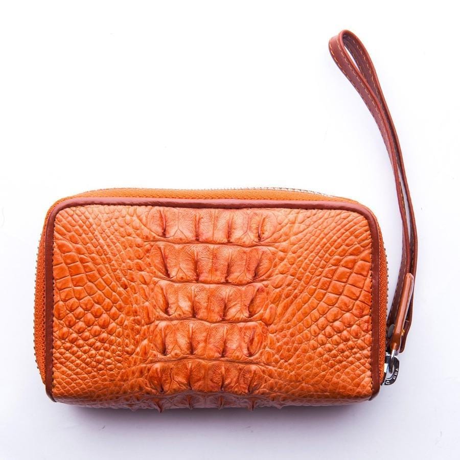 Premium Light Brown Genuine Crocodile Leather Wallet for Men - Slim RFID Blocking Bifold Design - Perfect for Business, Travel & Everyday Use