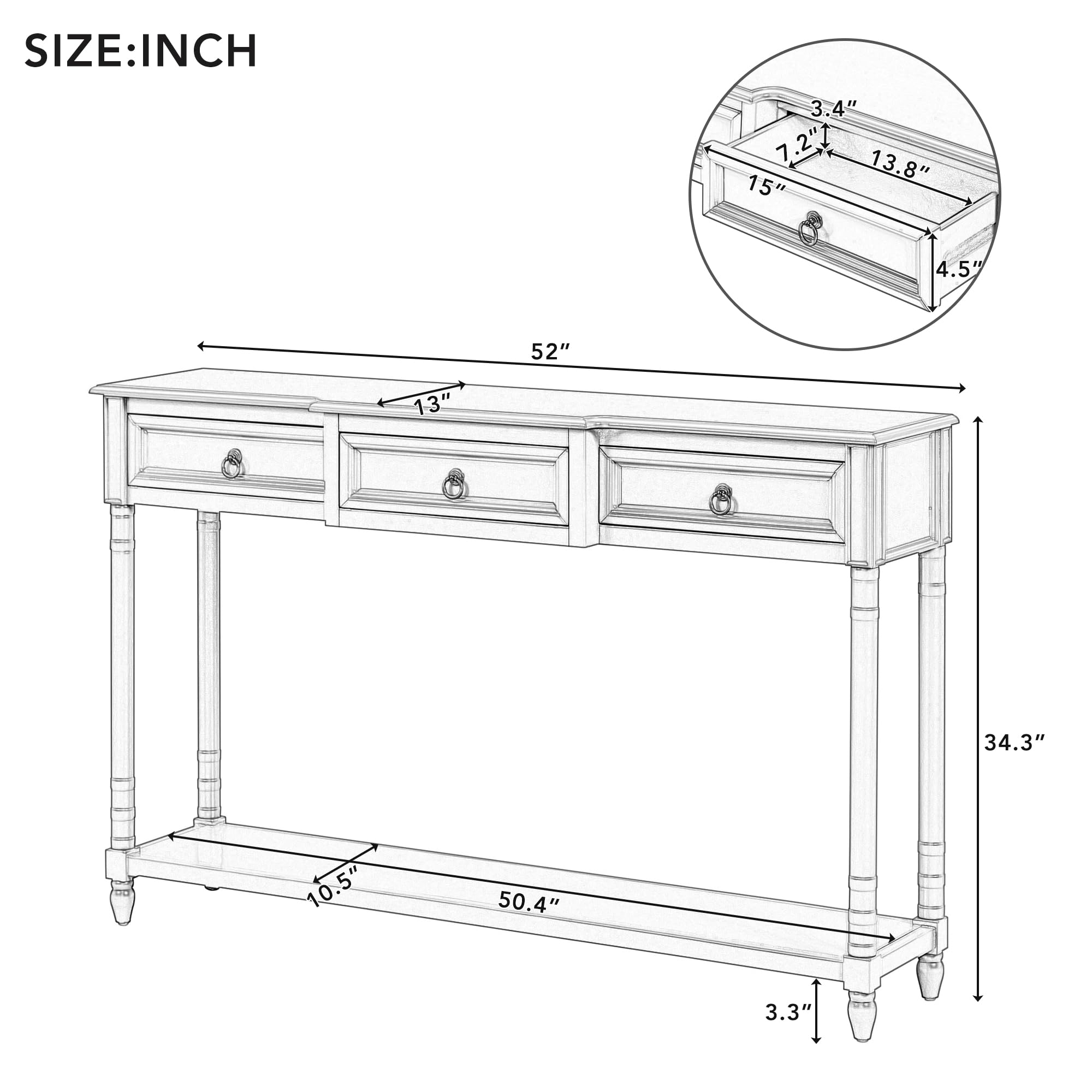 Rustic Console Table 52