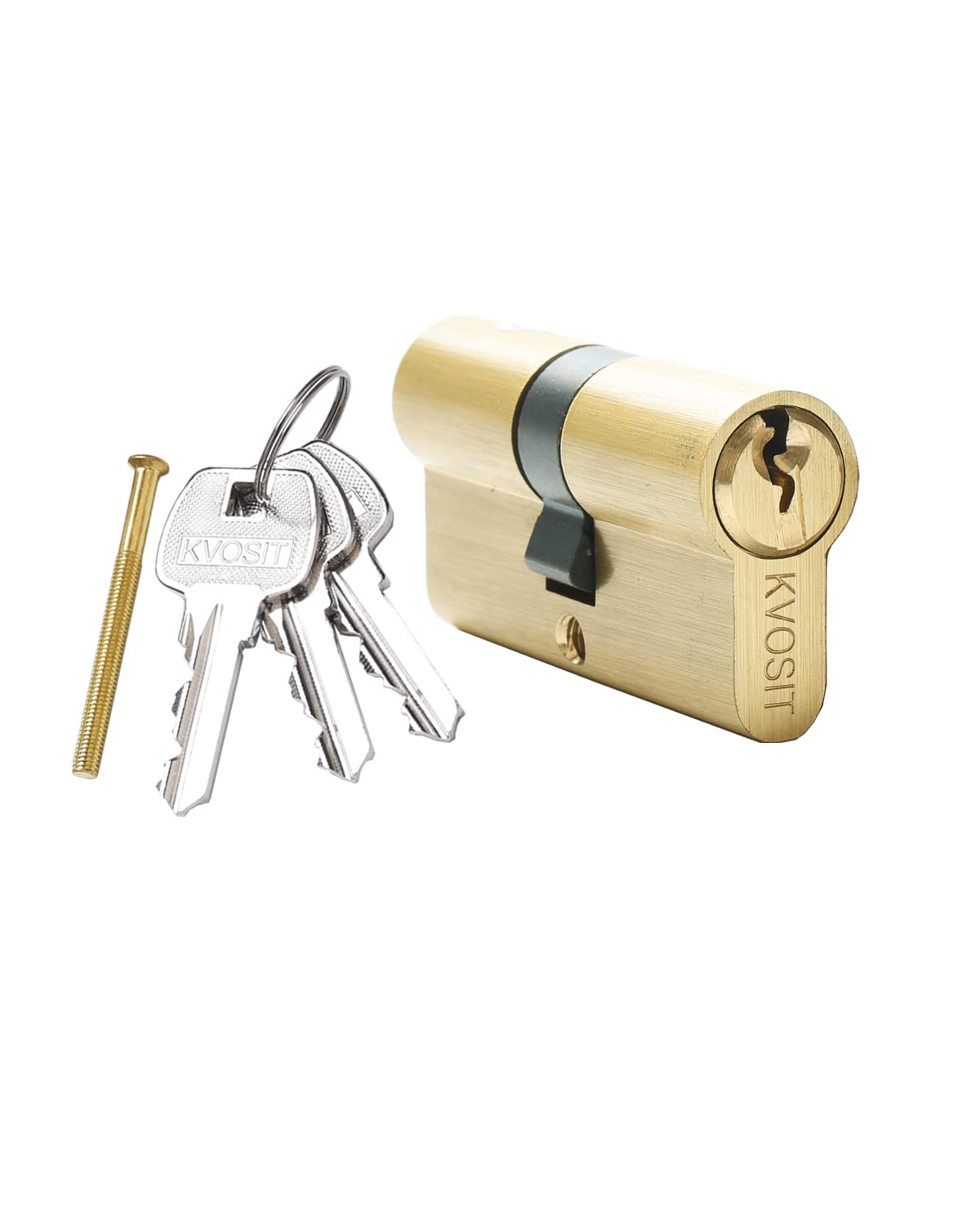 High Security 63mm Brass Lock Cylinder with 3 Keys - Double Open Cylinder Lock for Storm Doors, Storage Units & Cabinets - Durable Brushed Brass Finish - Ideal for Home Security, Sheds & Commercial Use