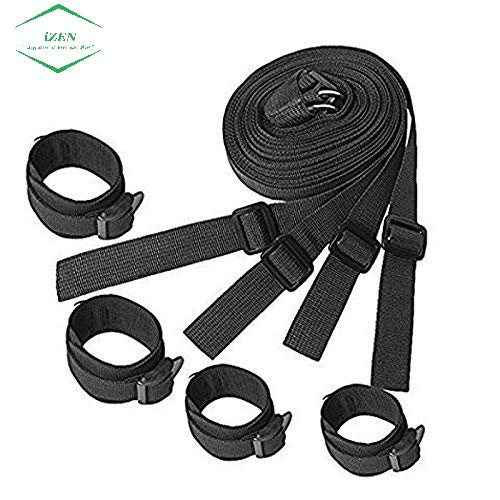 Premium BDSM Bondage Kit - Under Mattress Restraints, Handcuffs & Nipple Clamps for Couples | Sensual Adult Toys for Beginners & Women | Perfect for Spicing Up Bedroom Play, Roleplay & Intimate Bondage Scenes