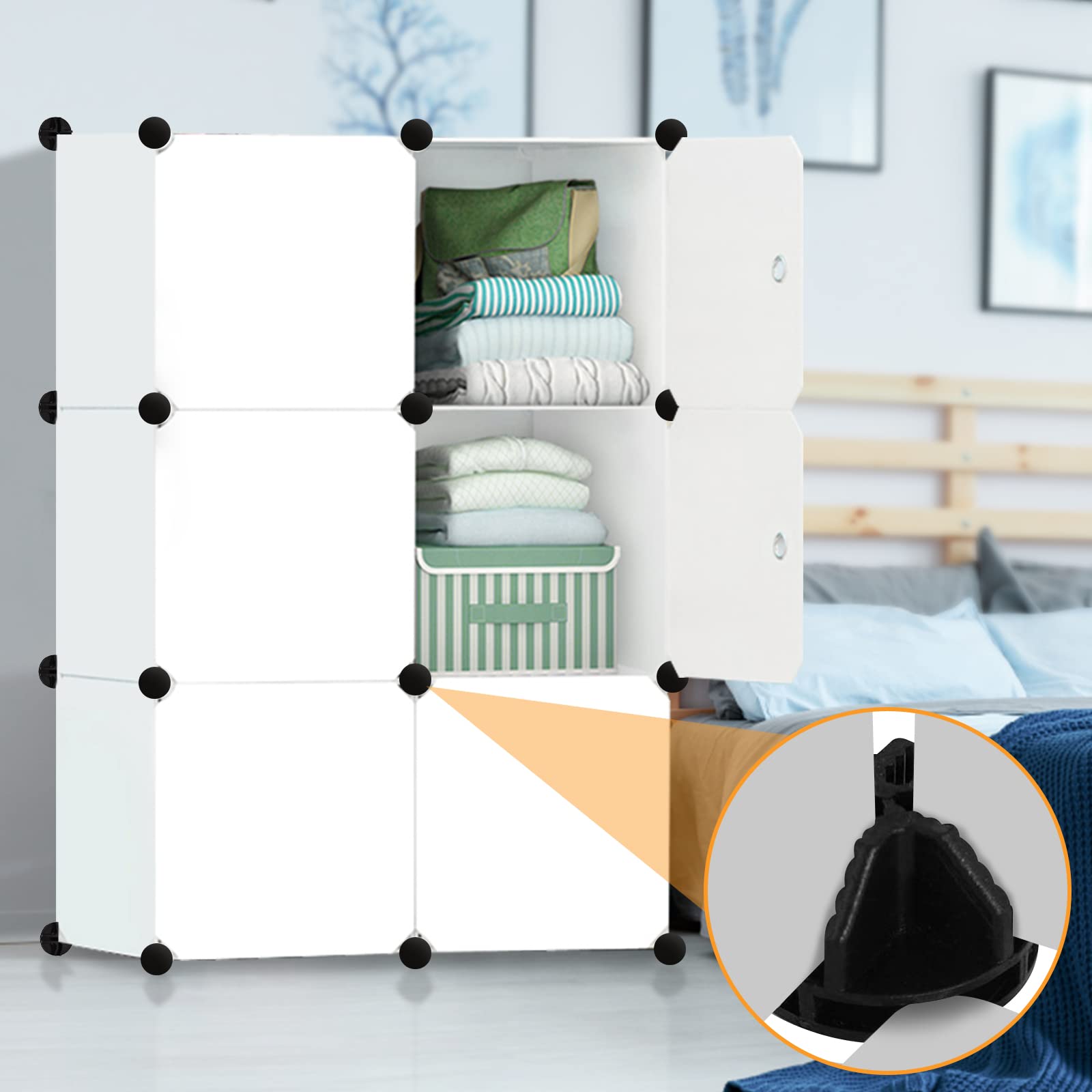 40-Piece Black Plastic Storage Cube Connectors for Modular Closet & Wire Grid Shelving - Perfect for Closet Organization, DIY Storage Cubes, and Home Office Shelving Systems