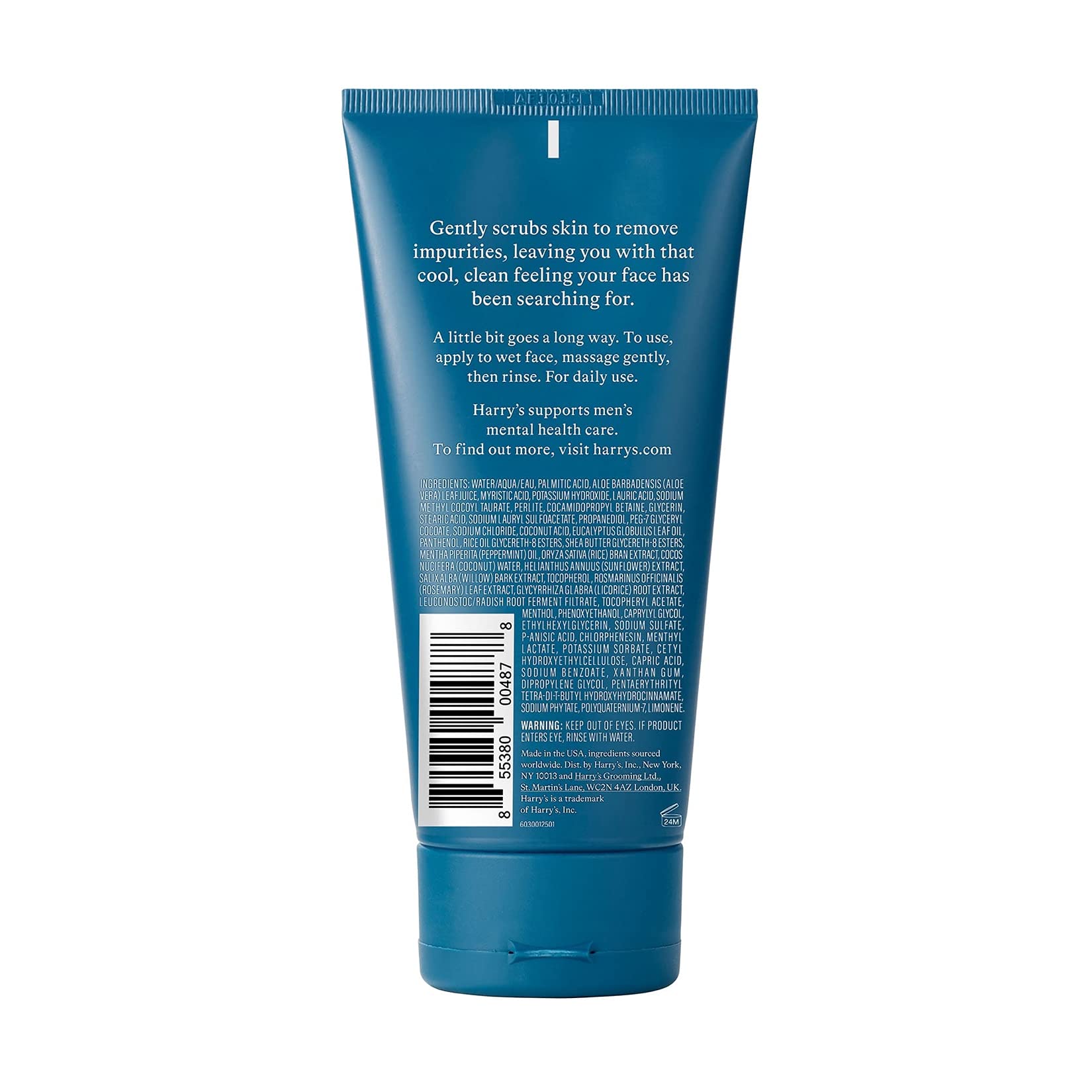 Harry's Exfoliating Face Wash for Men - Gentle Volcanic Rock Scrub Facial Cleanser, Dermatologist Tested, 5.1 Fl Oz (3 Pack) | Deep Cleansing & Exfoliating for Oily & Acne-Prone Skin | Daily Skincare Routine & Post-Shave Care