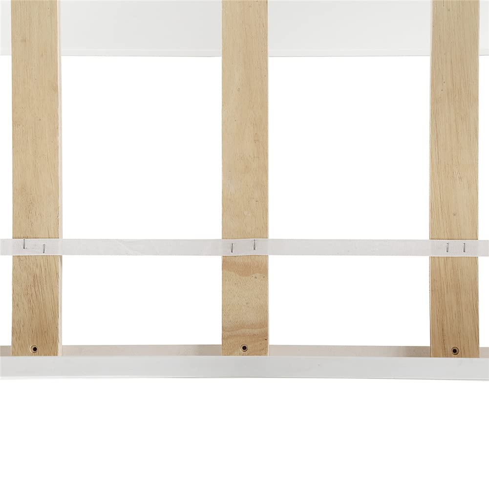 **Twin Size Pinewood Loft Bed Frame with Built-in Desk & Storage Shelves - Sturdy Bedroom Furniture with Guardrails & Removable Inclined Ladder (White) - Perfect for Kids' Rooms, Dorms & Small Spaces**