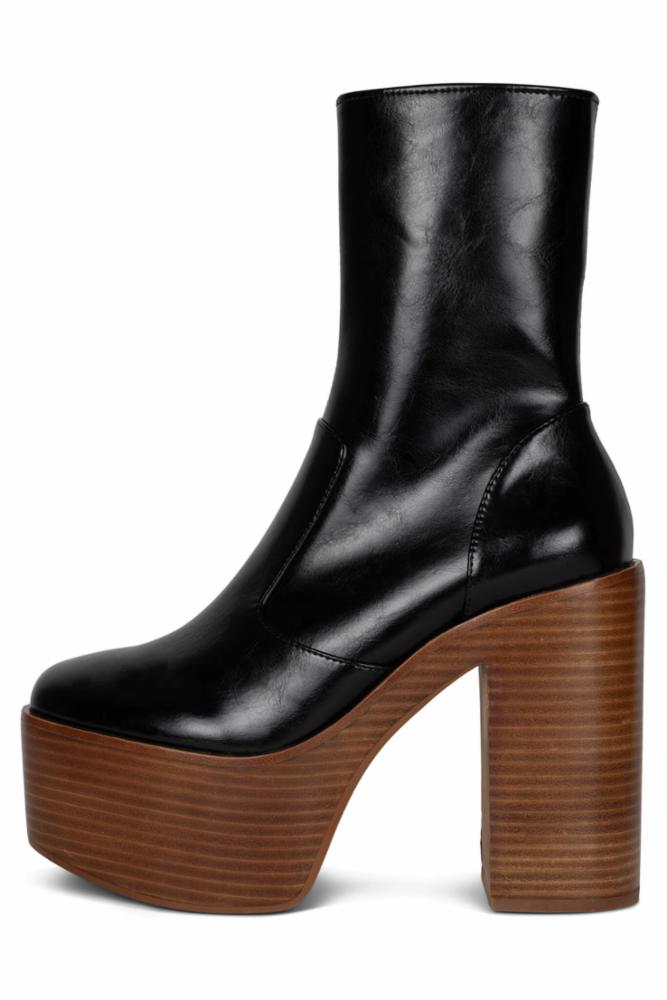 Jeffrey Campbell Women's Mexique2 Black Leather Ankle Boots - Stylish & Comfortable for Casual Outings, Parties & Work