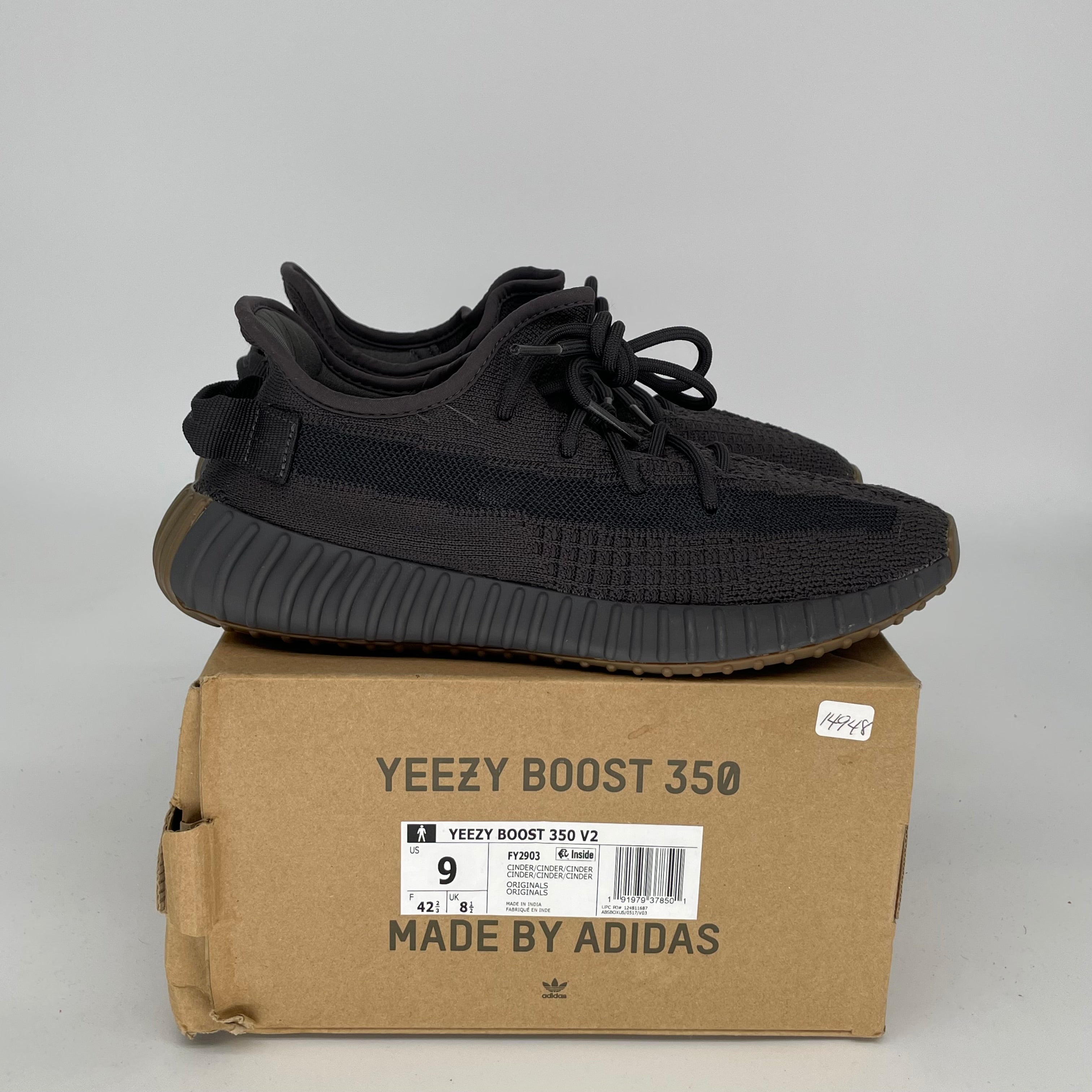 Adidas Yeezy Boost 350 V2 Cinder - Men's Size 9 Sneakers FY2903 | Comfortable Running Shoes for Gym, Casual Wear & Street Style