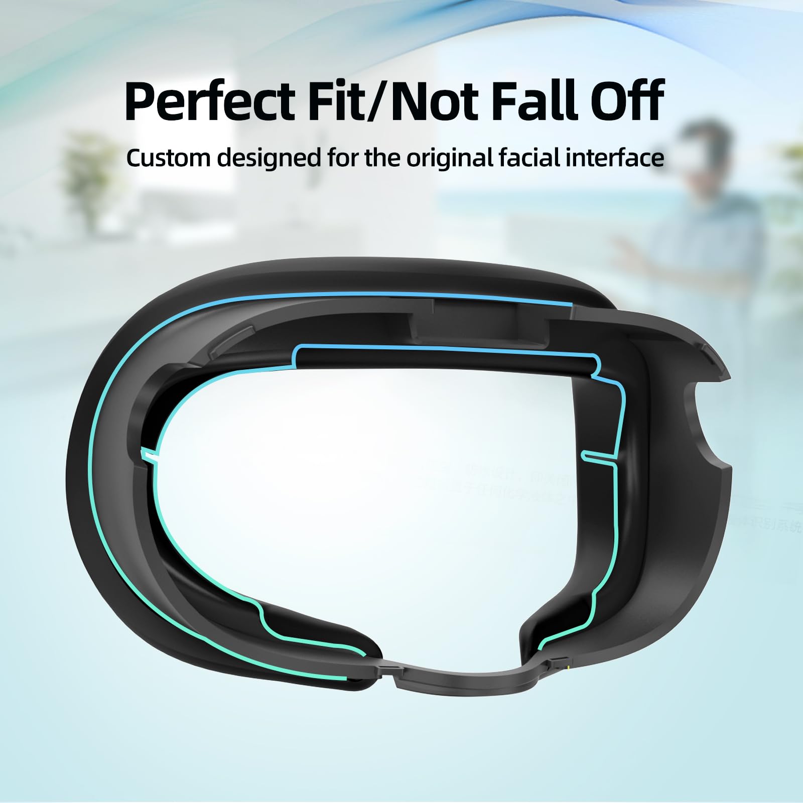 AMVR Silicone Face Cover for Meta/Oculus Quest 3 - Sweatproof VR Face Cushion Pad, Comfortable Replacement Facial Interface Accessory (Black) - Perfect for VR Gaming, Fitness & Extended Play Sessions