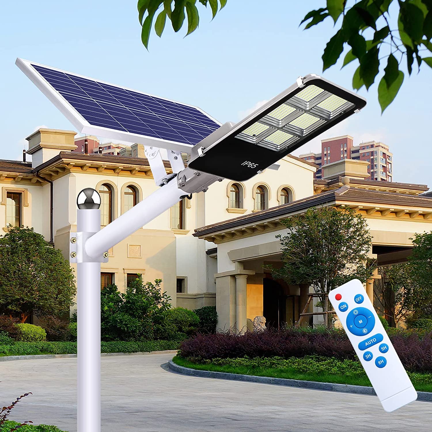 600W Solar LED Flood Light - 30000 Lumens Super Bright Outdoor Solar Street Light with Dusk to Dawn Sensor | IP65 Waterproof & 6500K Daylight | Solar Powered Lighting for Stadium, Yard, Garage, Garden (Ideal for Security, Landscape & Large Area Illumination)