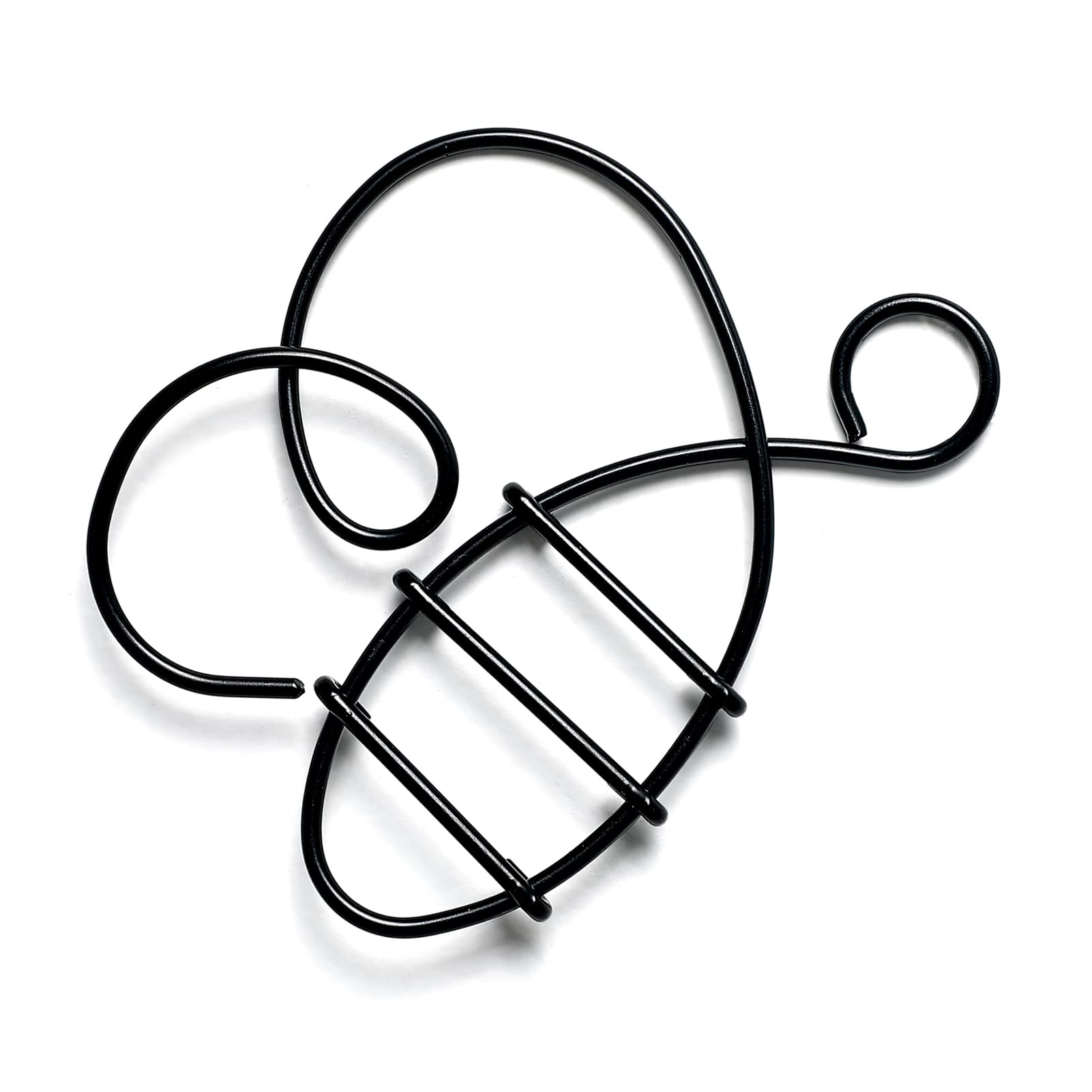 GLUUFLOWER Metal Bee Wall Art Decor - 2-Piece Black Wire Wall Hanging for Bedroom, Kitchen & Home - Rustic Farmhouse Bee Decor for Wall, Living Room & Office