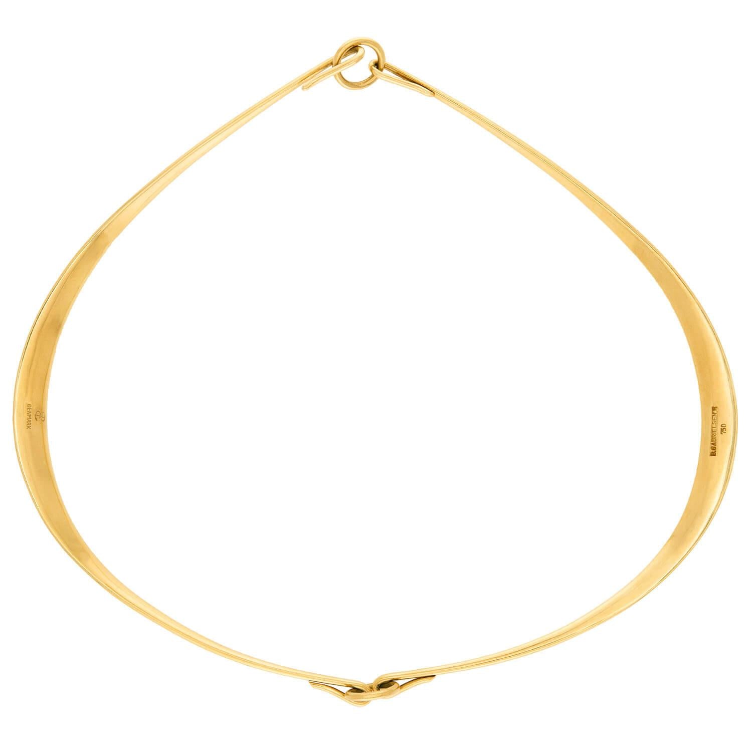 BENT GABRIELSEN Vintage 18K Gold Collar Necklace for Women - Elegant Layering Jewelry for Parties, Weddings & Special Occasions