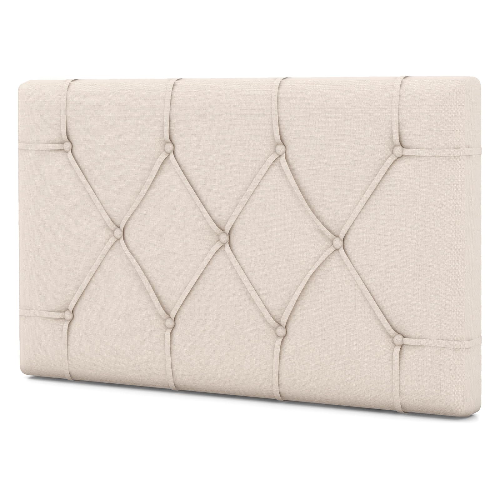 Giantex Upholstered Twin/Twin XL Headboard - Wall Mounted Button Tufted Bed Headboard for Dorm Bedroom, Beige | Modern Bedroom Decor, Space Saving Solution for Small Rooms & College Dorms
