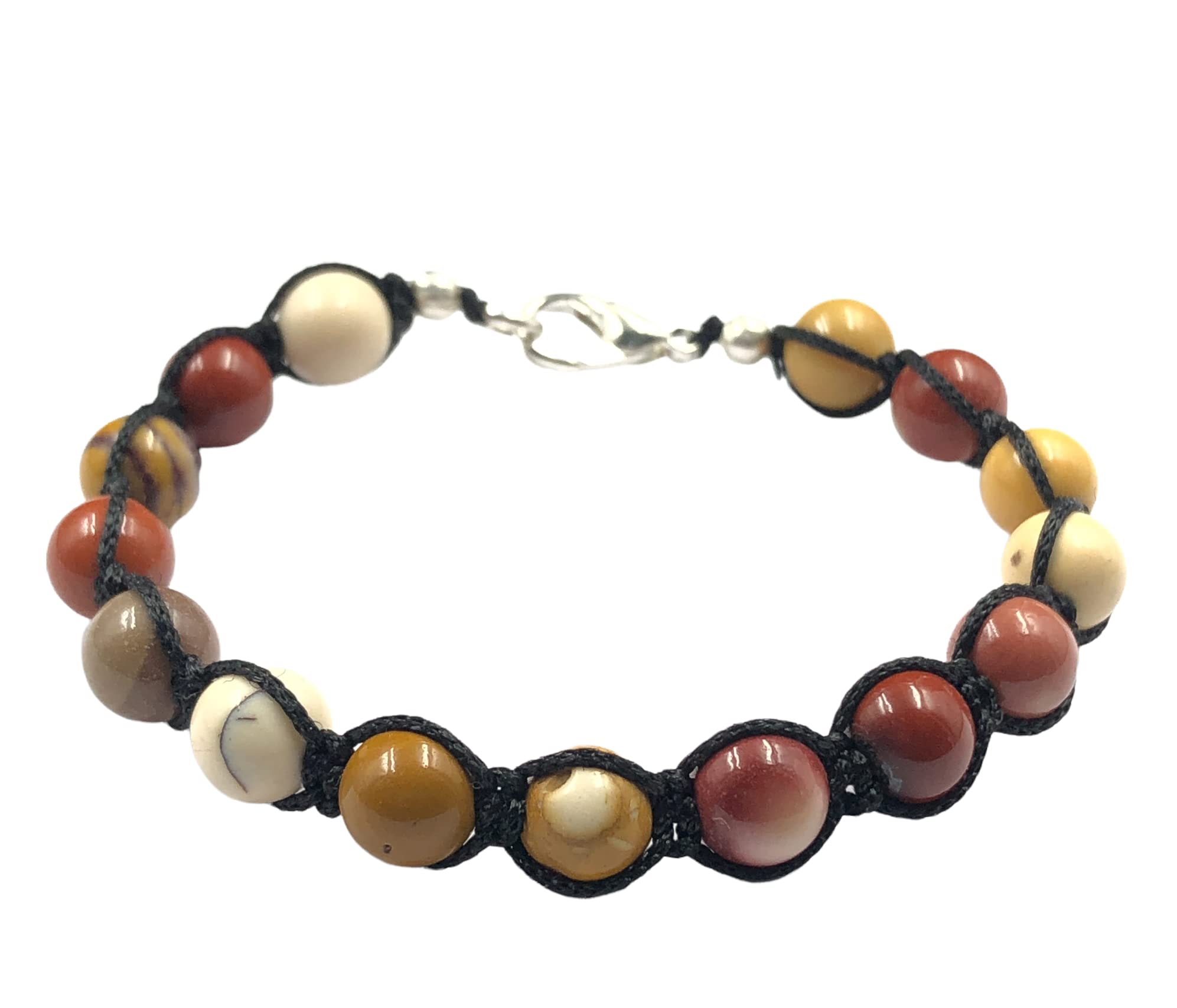 MOOKAITE Natural Healing Gemstone Bracelet - 8mm Unisex Crystal Beads for Yoga, Meditation & Reiki Healing | Handmade Boho Cuff, Woven, Charm & Thread Wrap Bracelet | Anxiety Relief Gift for Men & Women | Perfect for Spiritual Wellness & Stress Reduction