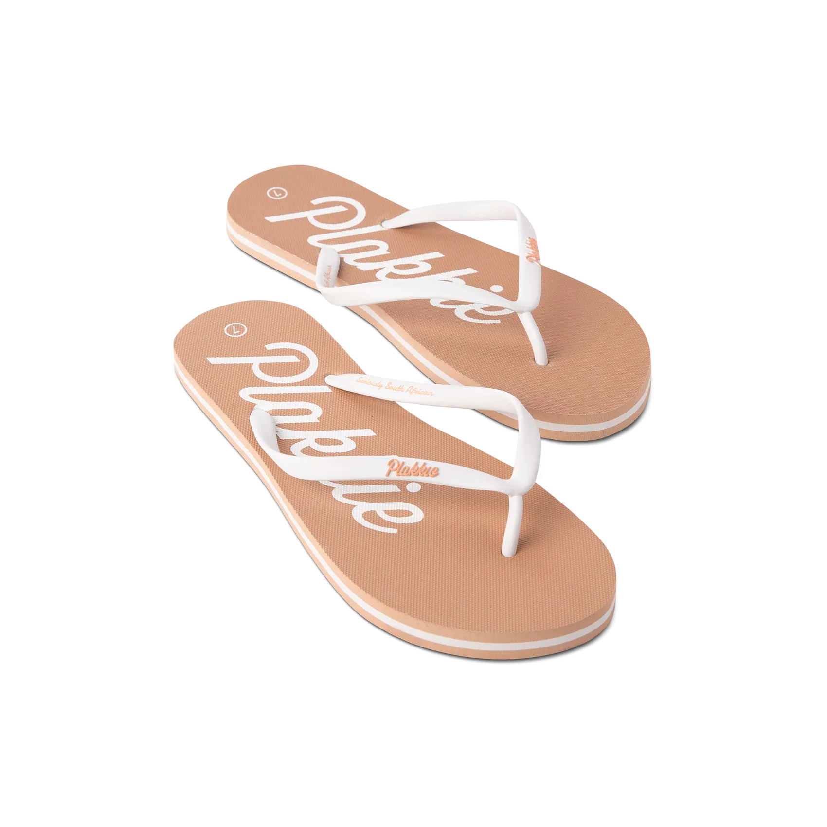 Plakkie Coffee Bay Sandals - Tan and White Comfortable Beach Shoes for Women - Perfect for Summer, Vacation, and Outdoor Adventures