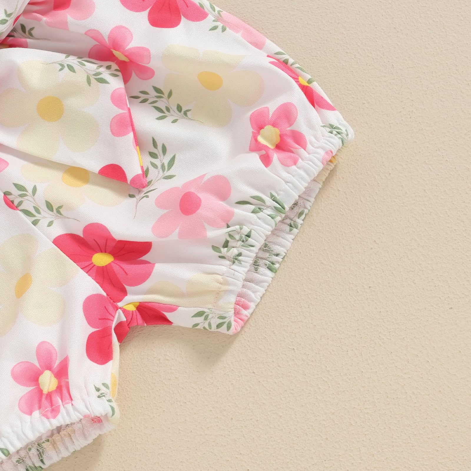 Newborn Baby Girl Outfits - Short Sleeve Ribbed Romper with Floral Shorts & Headband - Cute Auntie's Bestie Gift Set for Photoshoot, Birthday & Special Occasions