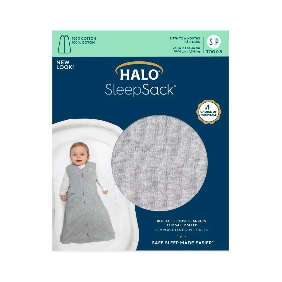 Halo 100% Cotton Baby Sleepsack - Soft & Breathable Wearable Blanket for Infants & Toddlers (Size M) - Perfect for Nursery, Daycare & Safe Sleep
