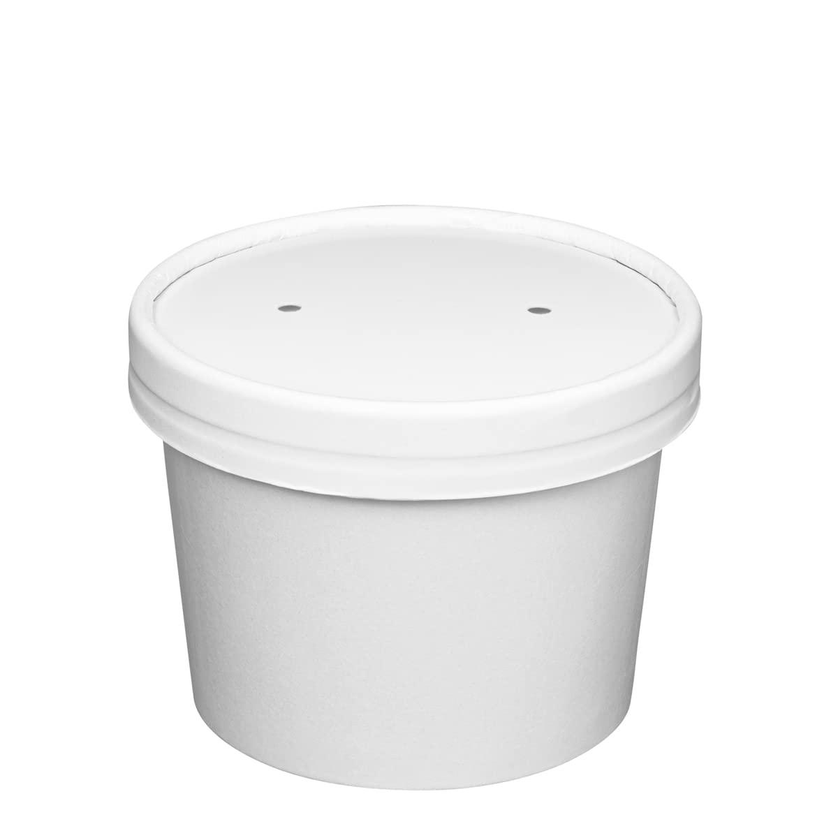 250 Pack 8 oz Disposable Paper Food Containers with Vented Lids - White To-Go Soup Bowls & Ice Cream Cups for Restaurants, Catering & Takeout