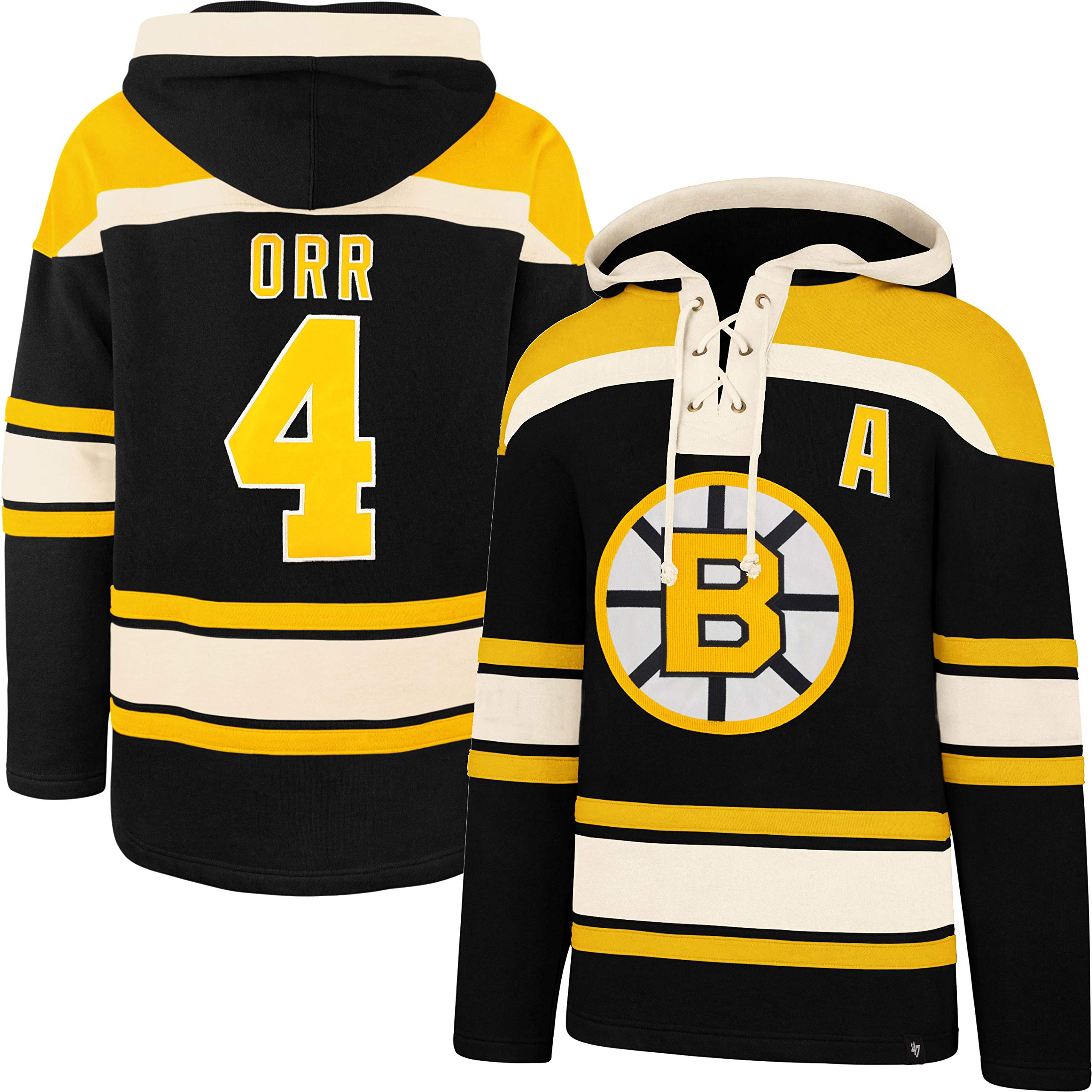47 Men's Bobby Orr Boston Bruins Lacer Pullover Hoodie - Vintage NHL Hockey Sweatshirt for Bruins Fans - Perfect for Game Day, Casual Wear & Sports Events