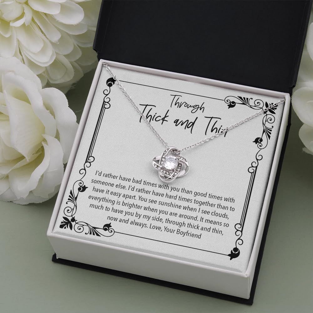 Best Girlfriend Gifts - Sterling Silver Pendant Necklaces with Heart Charm & Romantic Message Cards, Elegant Two-Tone Gift Box - Perfect for Anniversary, Valentine's Day & Birthday Presents