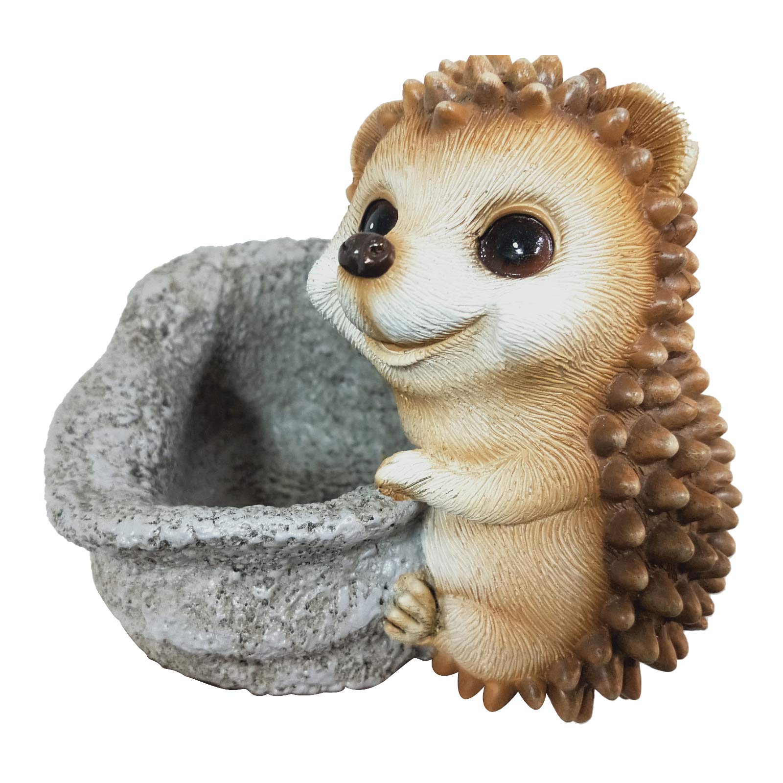 Handmade Resin Animal Flower Pots - Hedgehog, Squirrel & Frog Succulent Planters for Indoor Fairy Gardens | Rustic Tabletop Home Decor, Storage Bowl & Vase | Perfect for Succulents, Small Plants & Home Ornaments (5.12×4.92×6.69 inches)
