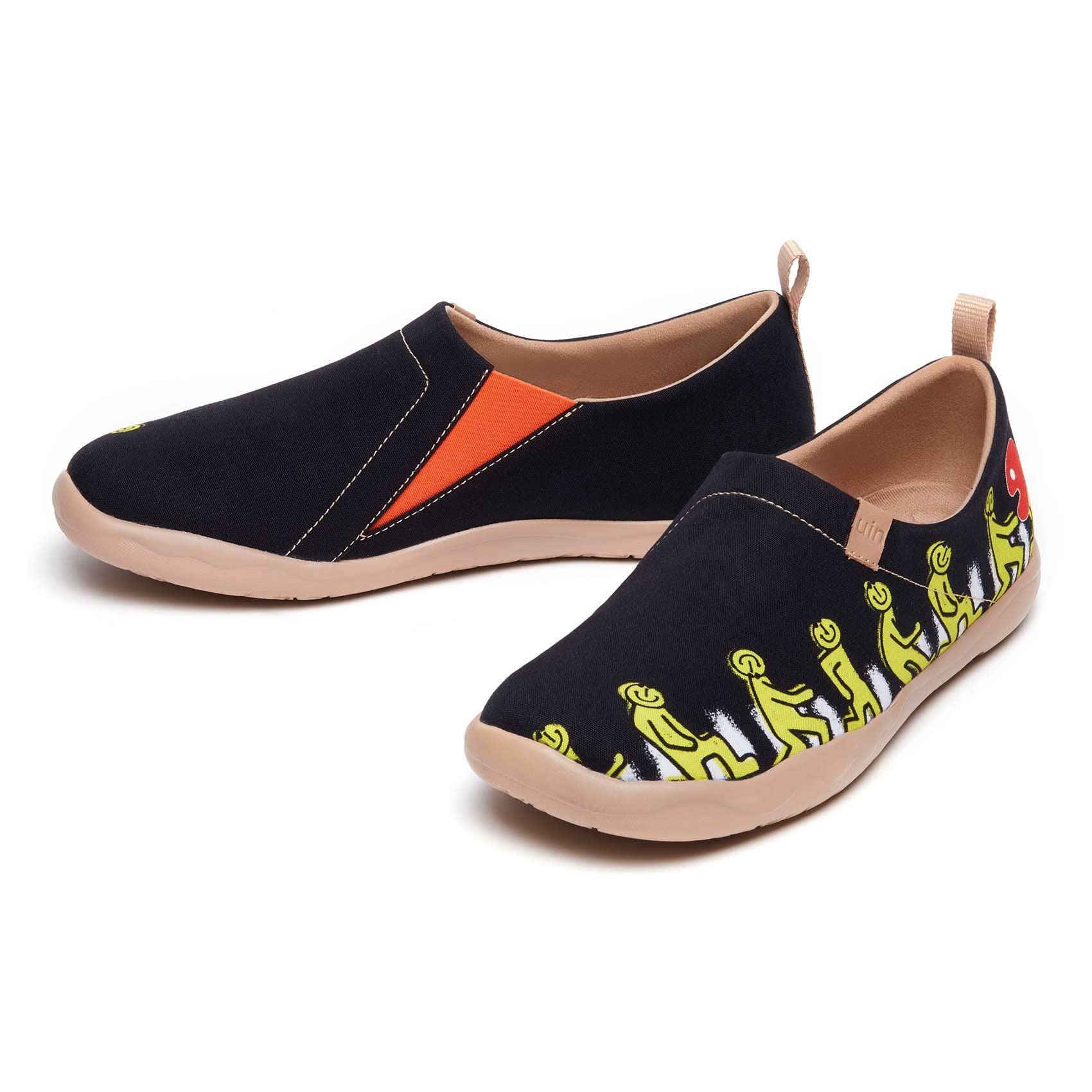 UIN Men's Slip On Canvas Sneakers - Lightweight Comfortable Walking Shoes for Travel & Casual Wear - Breathable Art Painted Loafers - Perfect for Daily Commute, Weekend Outings & Beach Vacations
