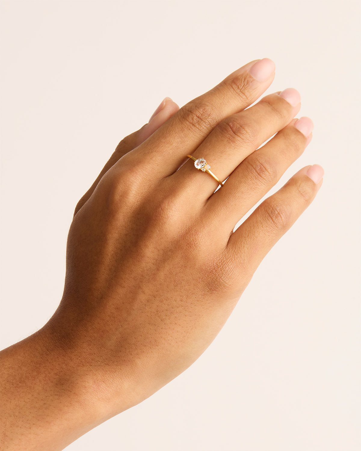18K Gold Vermeil April Birthstone Ring - Elegant Personalized Jewelry for Women, Perfect Gift for Birthday, Anniversary & Mother's Day