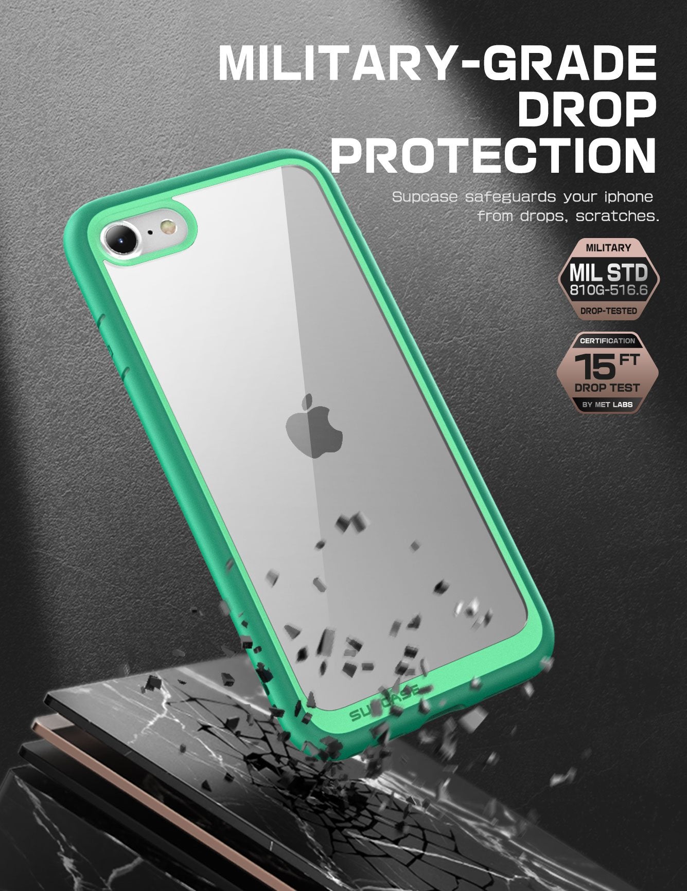 iPhone SE Case, Unicorn Beetle Style Slim Clear Green Protective Cover - Durable & Lightweight for Everyday Use, Work, Travel & Outdoor Activities