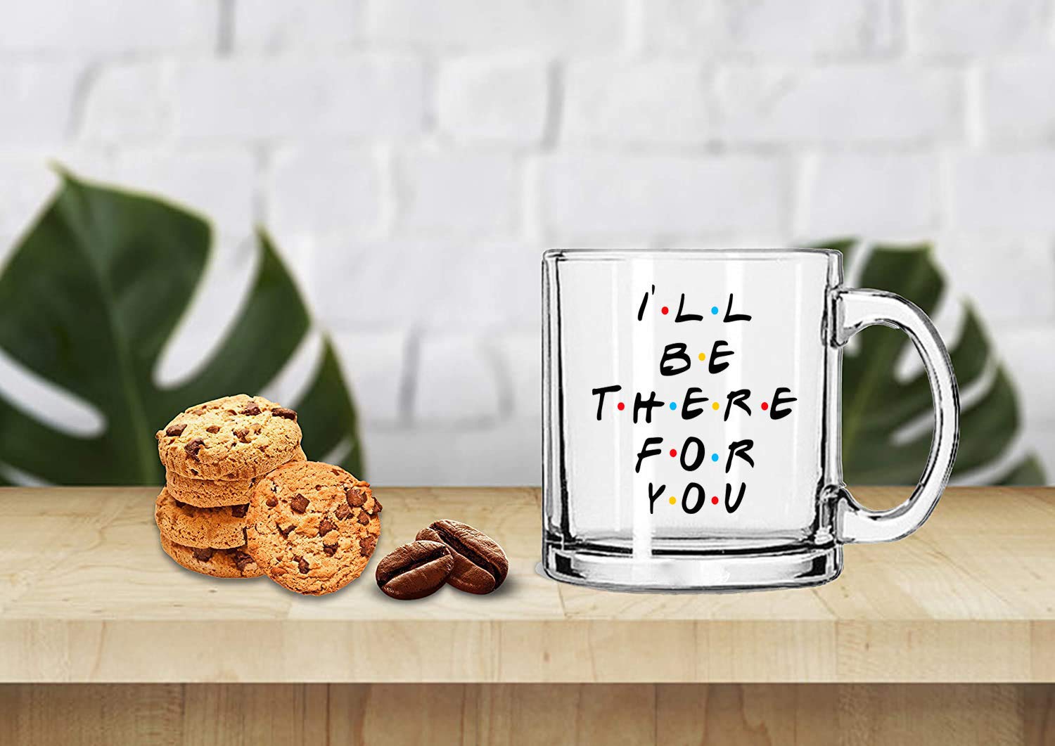 Gausinga Enterprises Clear Glass 'I Will Be There for You' Coffee Mug - 325ml (Pack of 1) - Perfect for Office, Home & Gift Giving