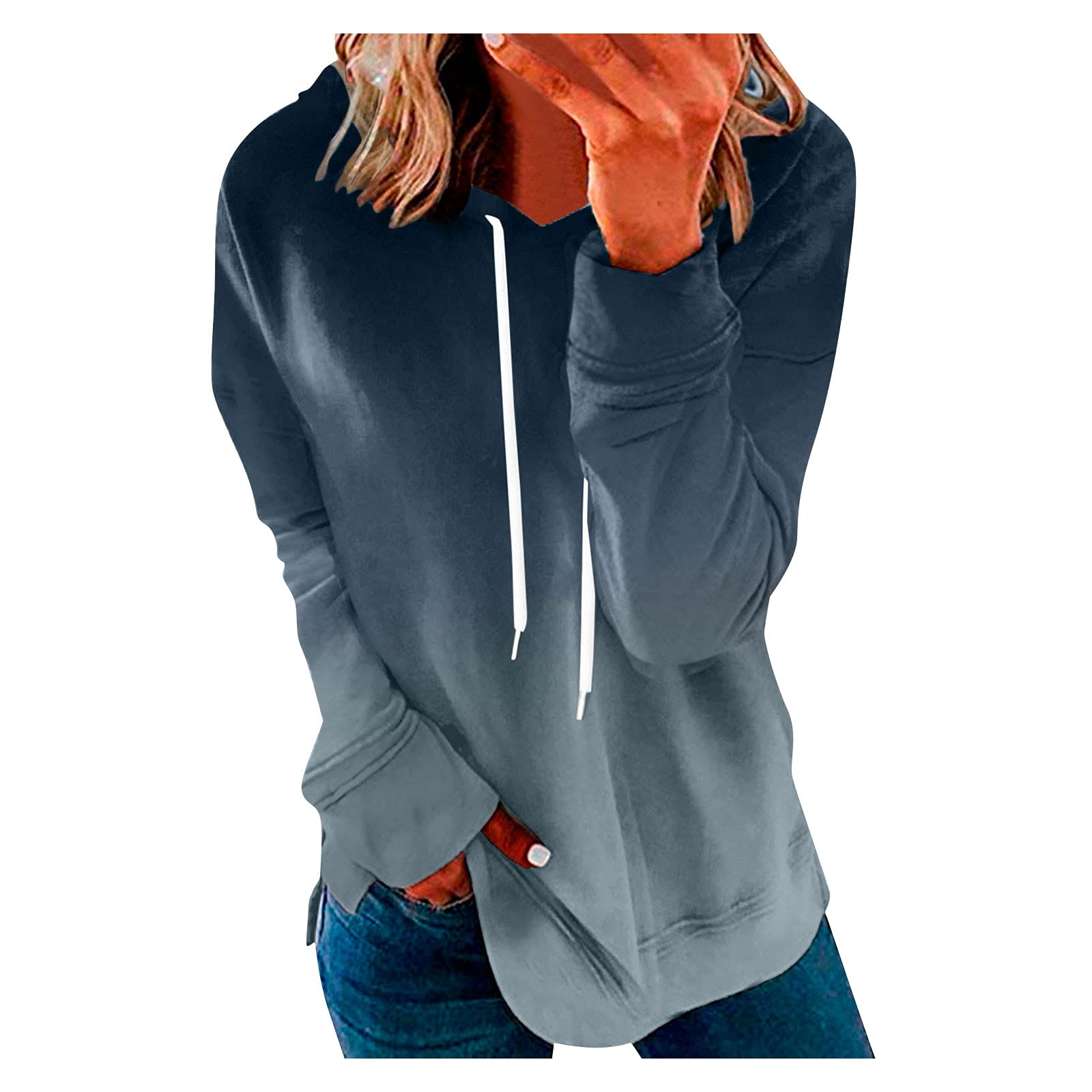 ZDFER Women's Printed Hooded Sweatshirt - Casual Long Sleeve Pullover Hoodie for Everyday Wear | Perfect for Outdoor Activities, Lounging & Street Style Fashion