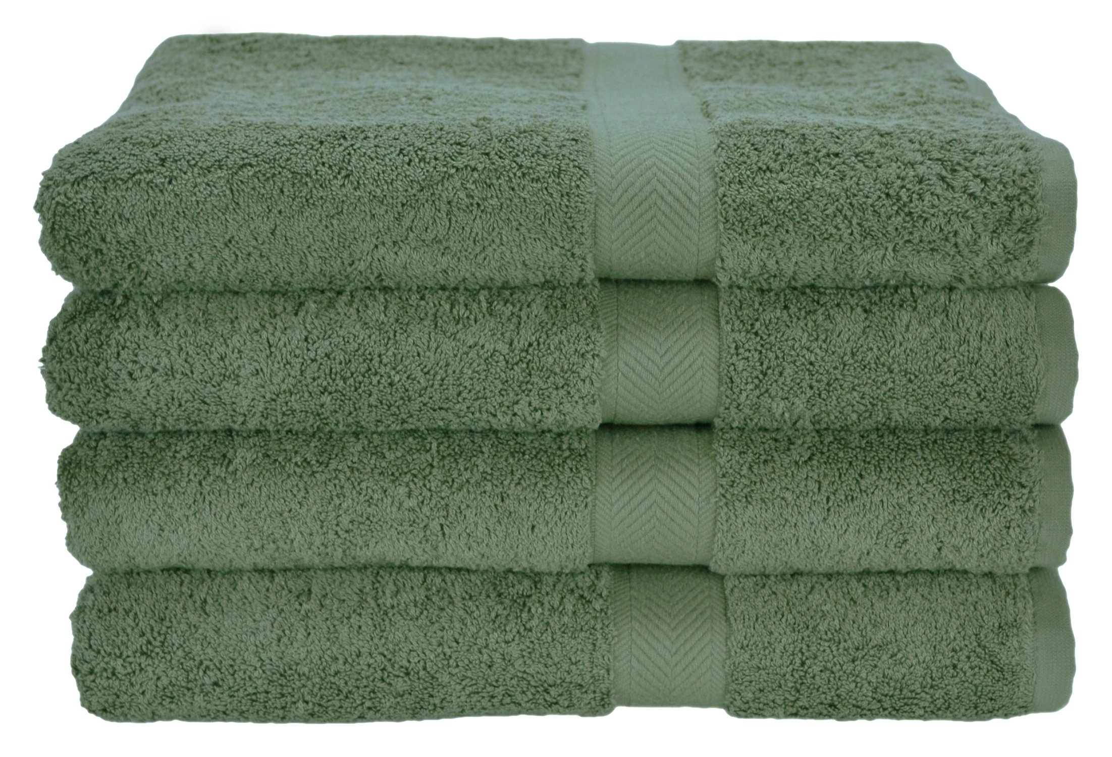Premium 100% Pima Cotton 4-Piece Bath Towel Set - Ultra Soft & Absorbent - Sage Green - Homestead Textiles All American Collection - Perfect for Spa, Bathroom & Luxury Home Decor